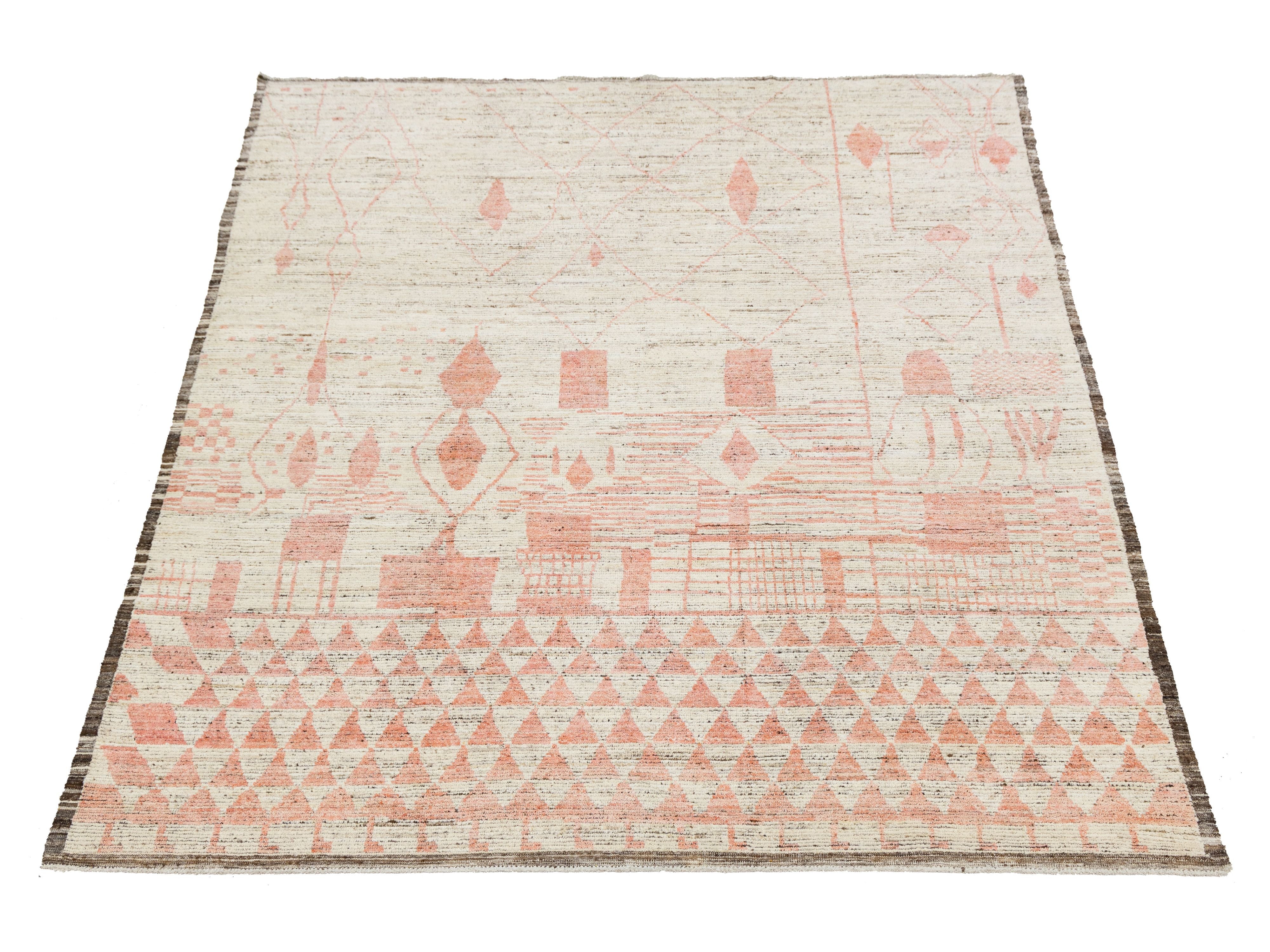 Modern Moroccan Wool Rug 9 X 12