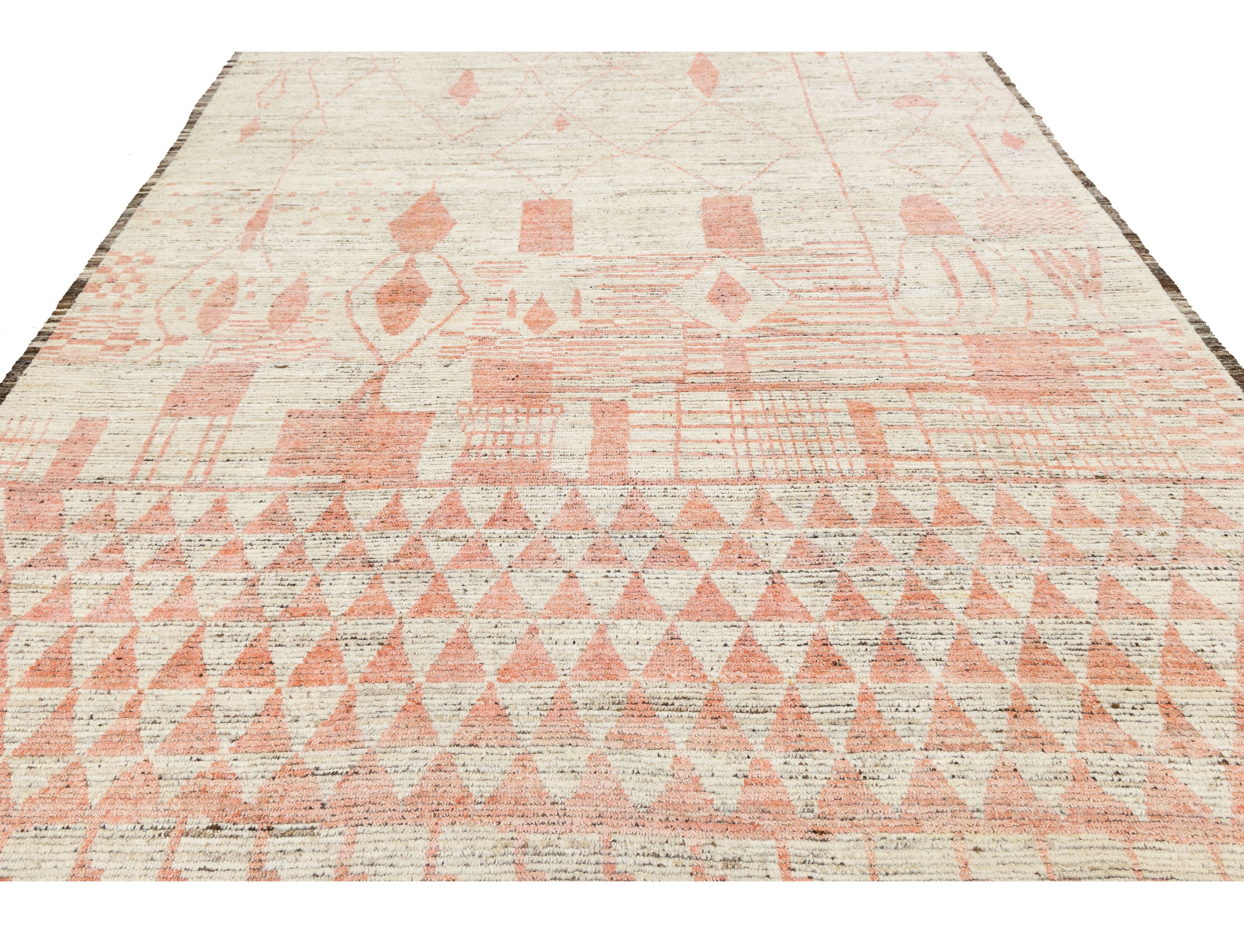 Modern Moroccan Wool Rug 9 X 12