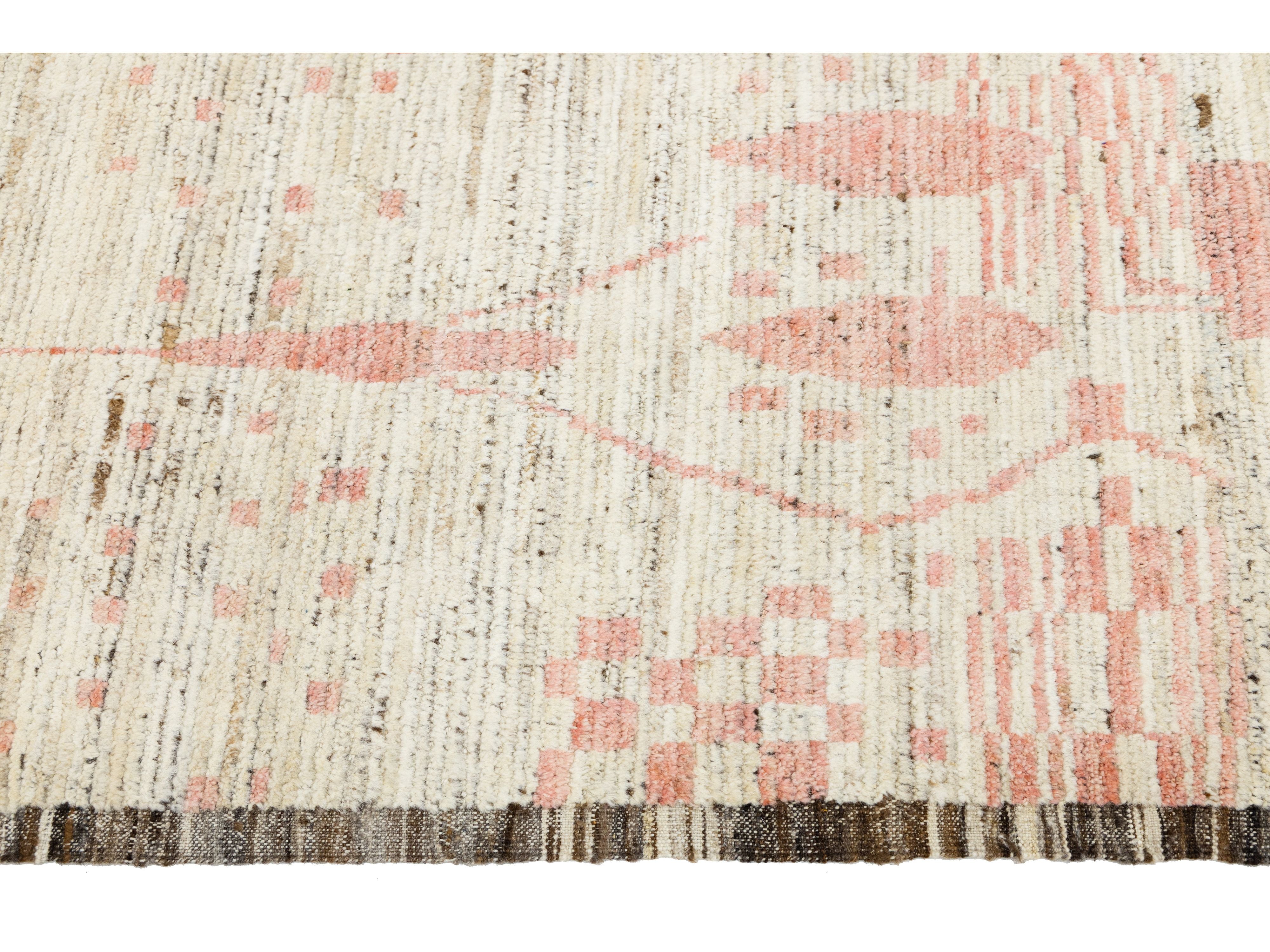 Modern Moroccan Wool Rug 9 X 12