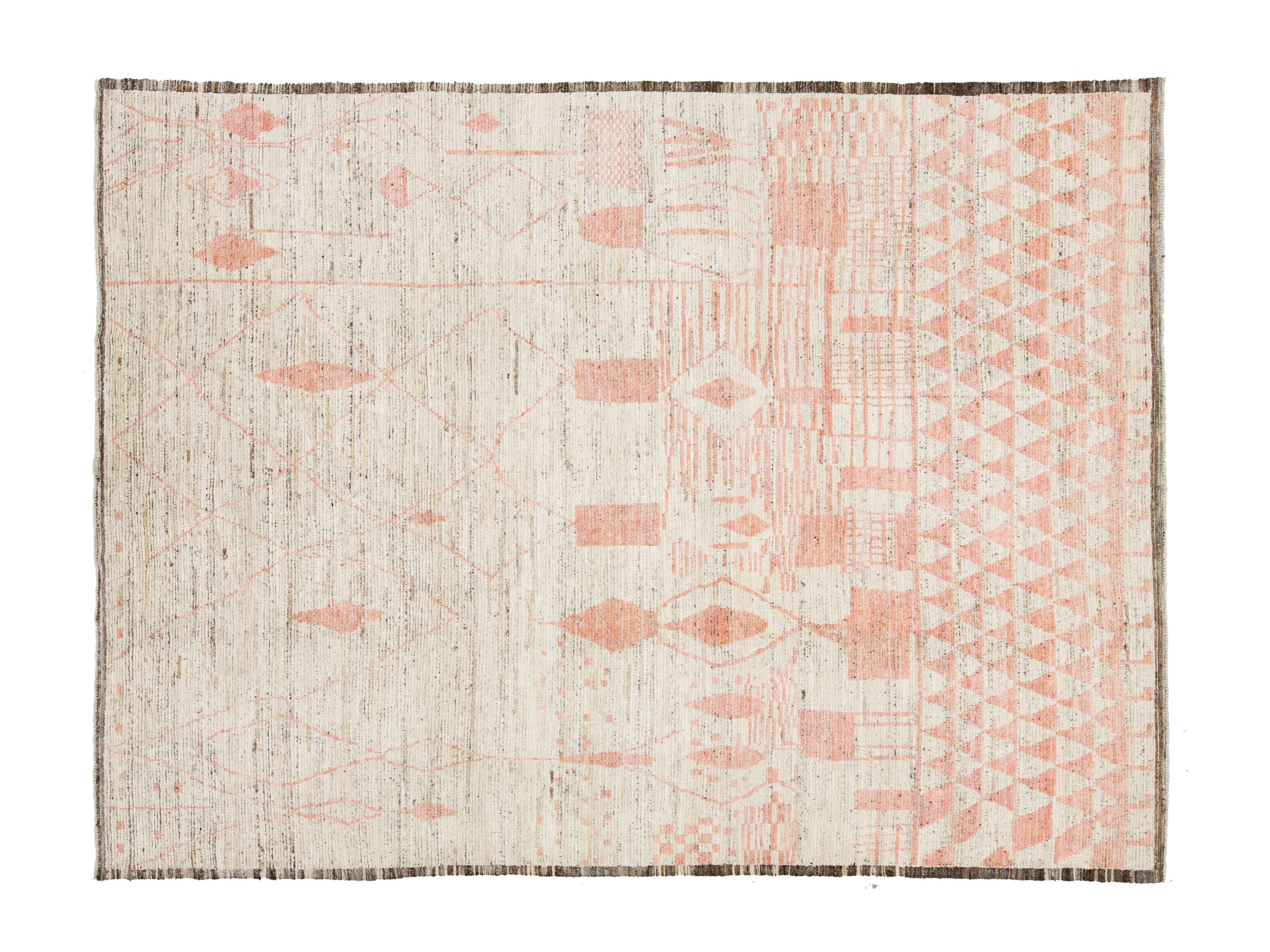 Modern Moroccan Wool Rug 9 X 12