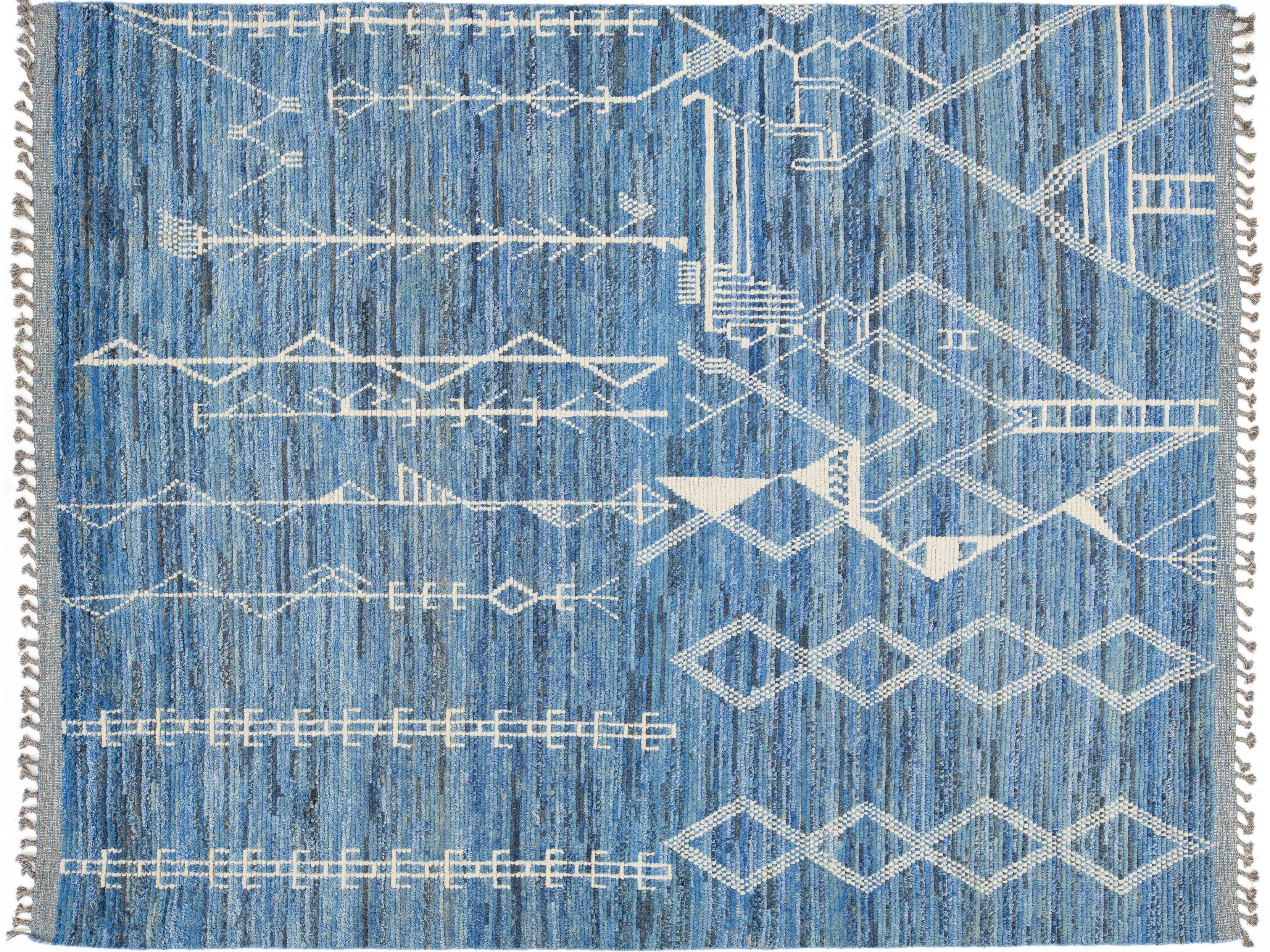 Modern Moroccan Wool Rug 8 X 10