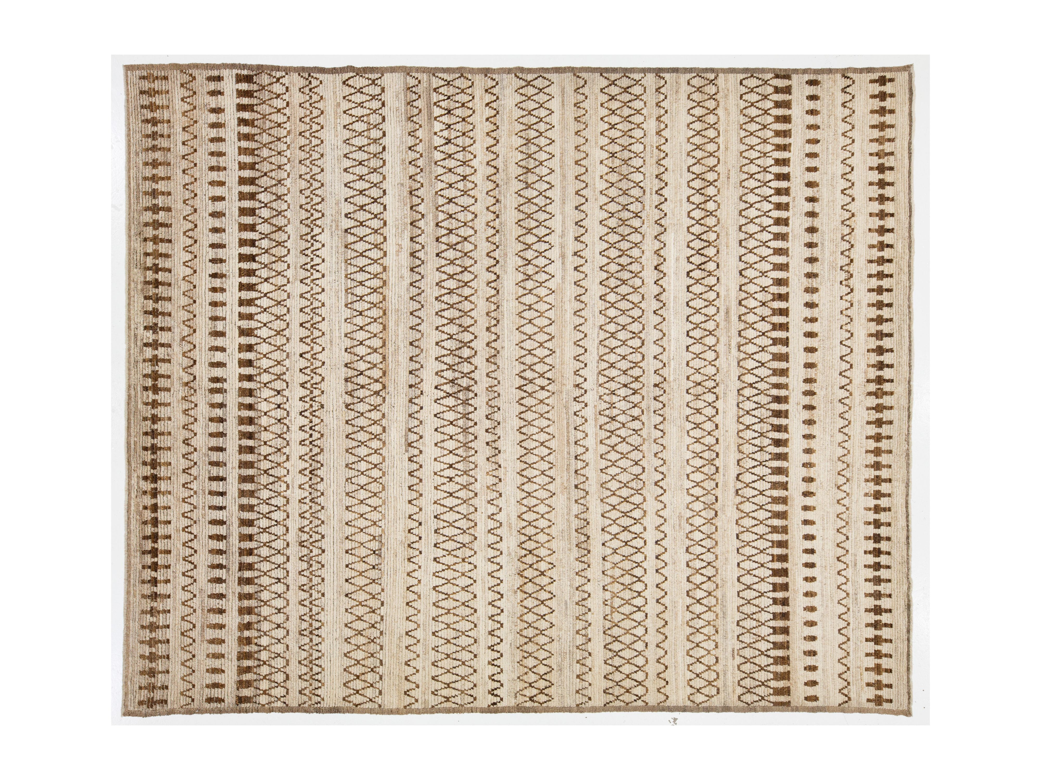 Modern Moroccan Wool Rug 10 X 12