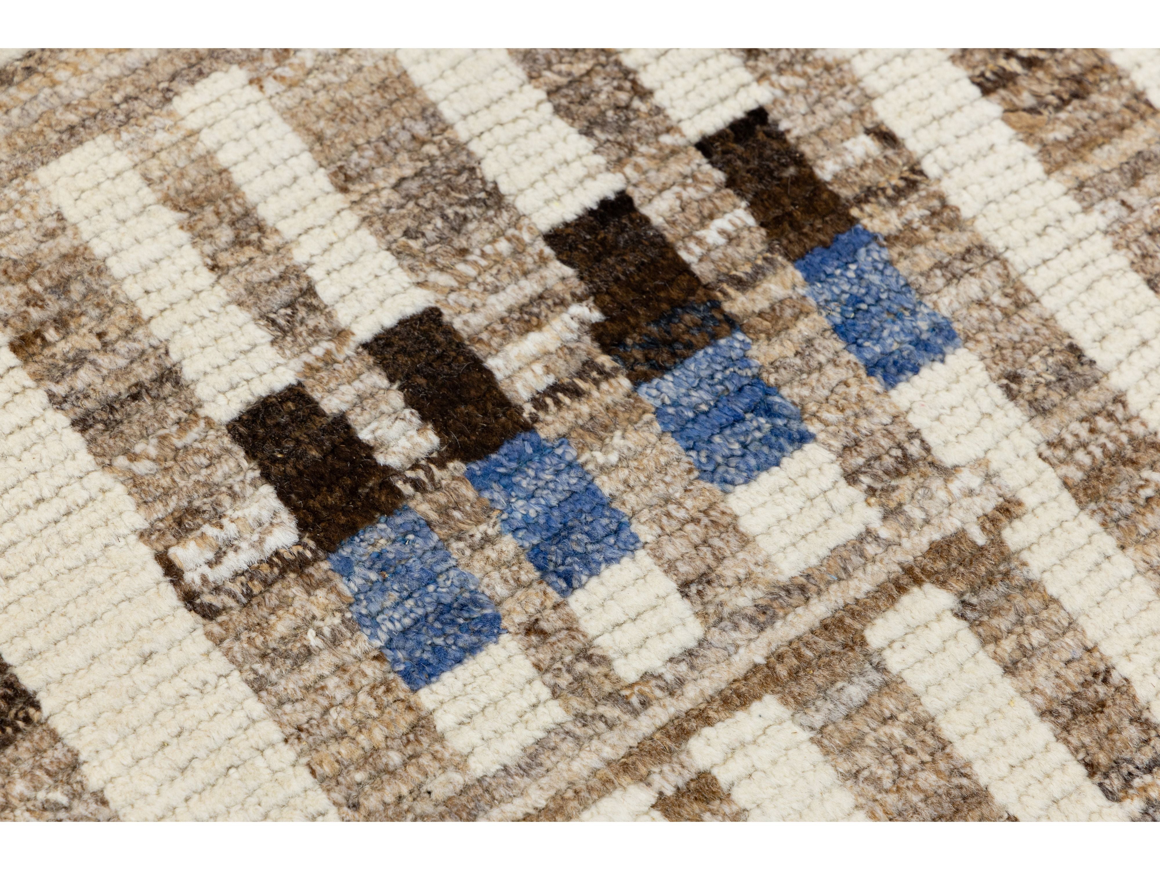 Modern Moroccan Wool Rug 9 X 12