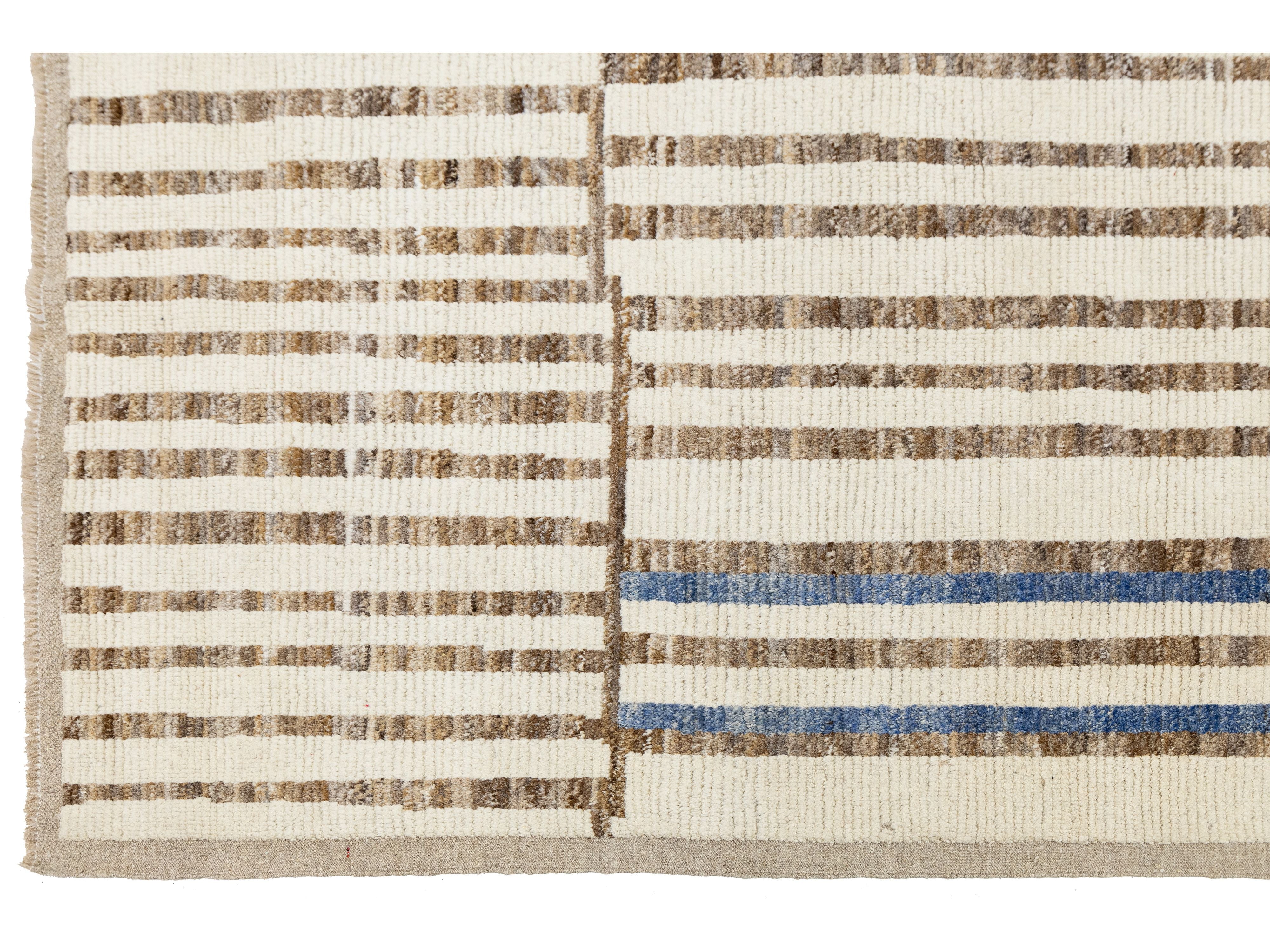 Modern Moroccan Wool Rug 9 X 12