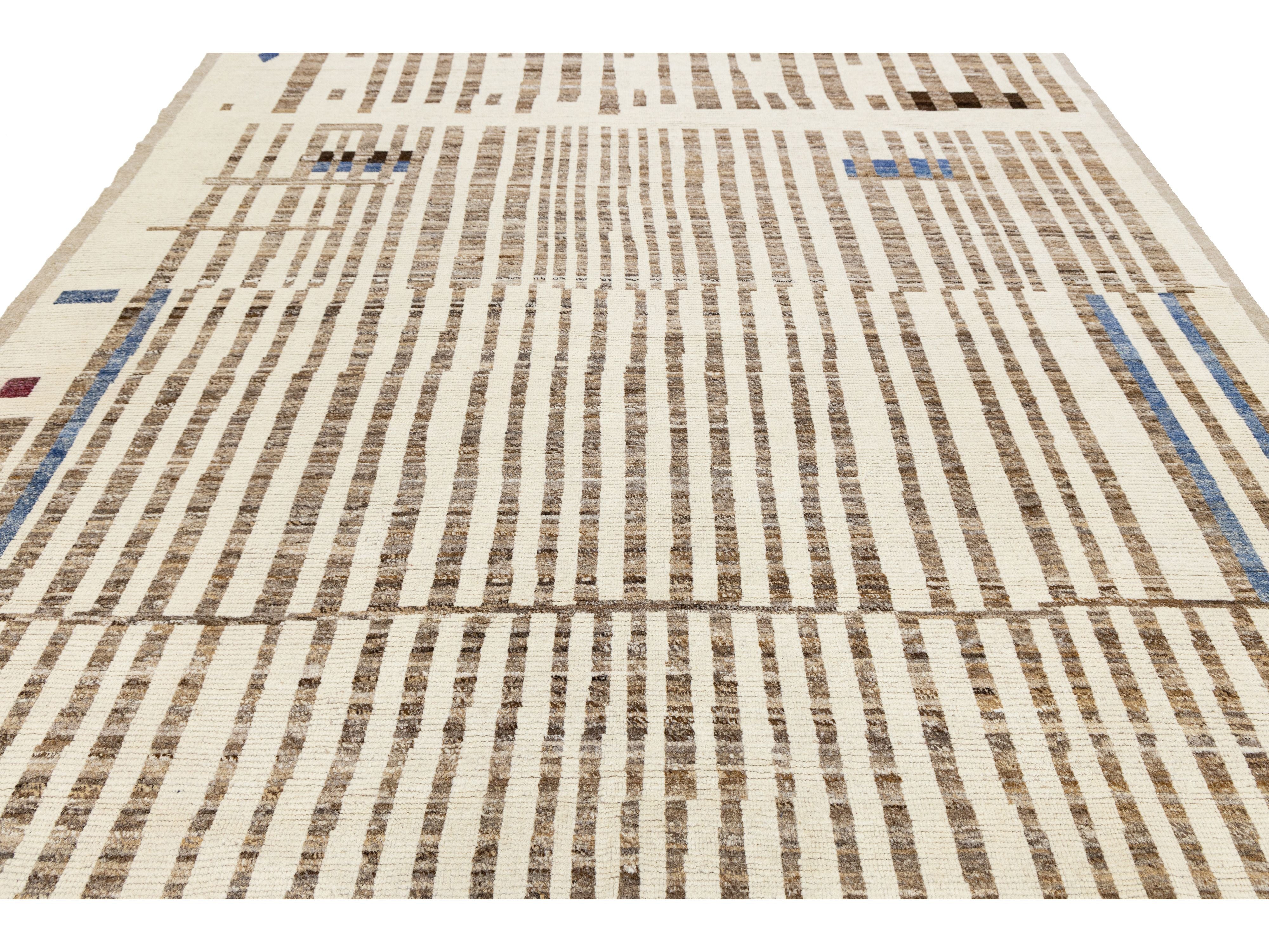 Modern Moroccan Wool Rug 9 X 12
