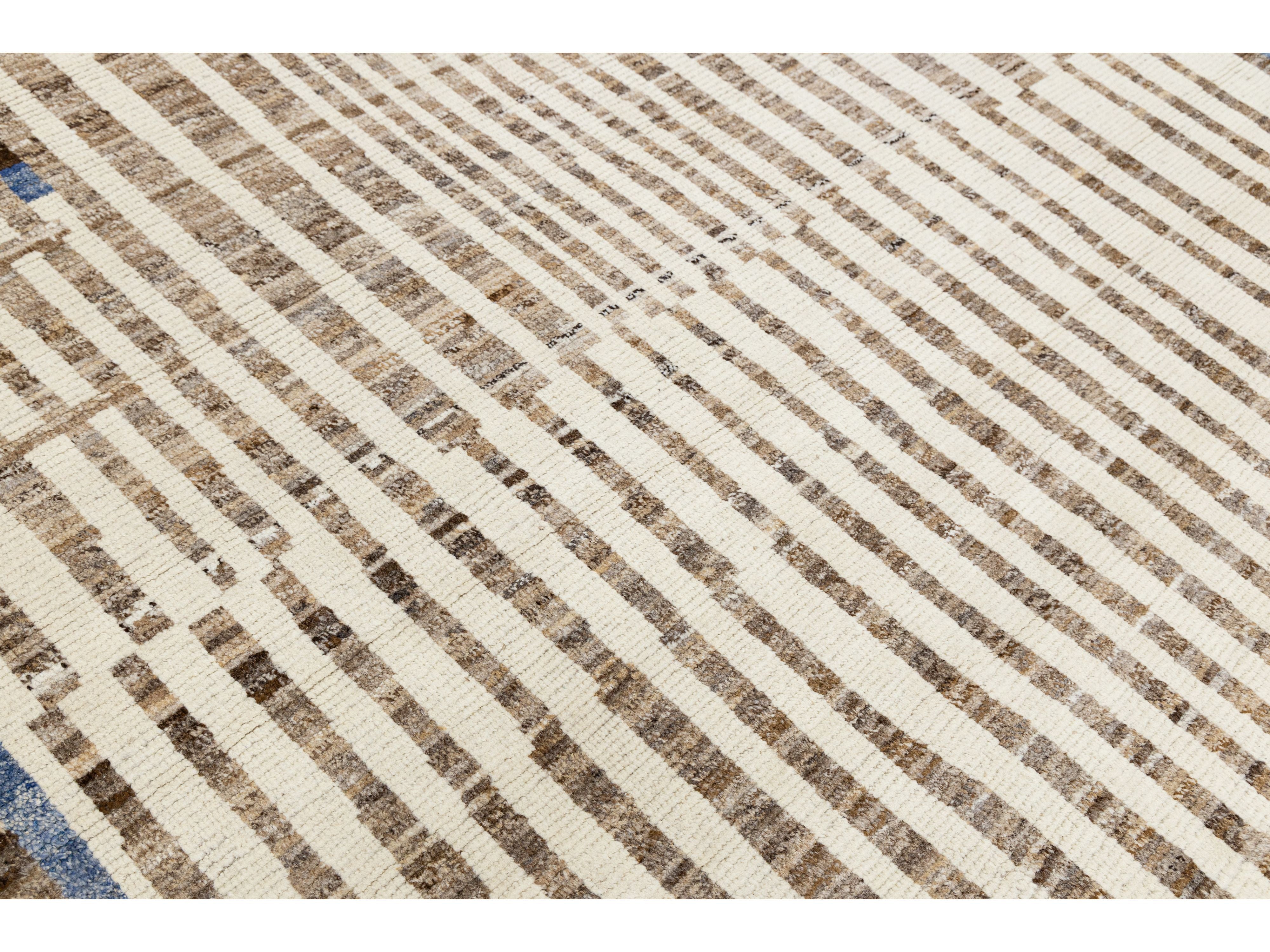 Modern Moroccan Wool Rug 9 X 12