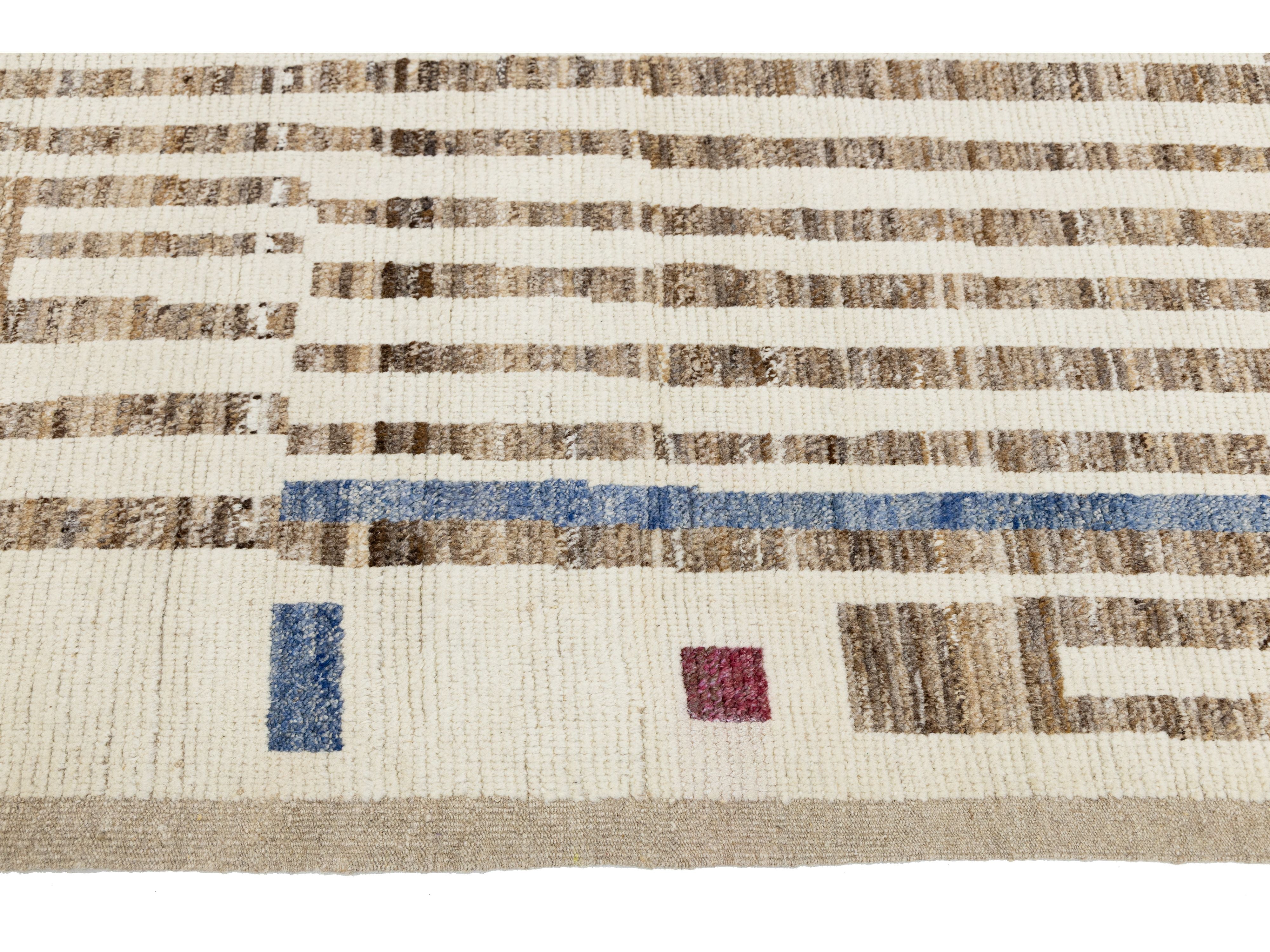 Modern Moroccan Wool Rug 9 X 12