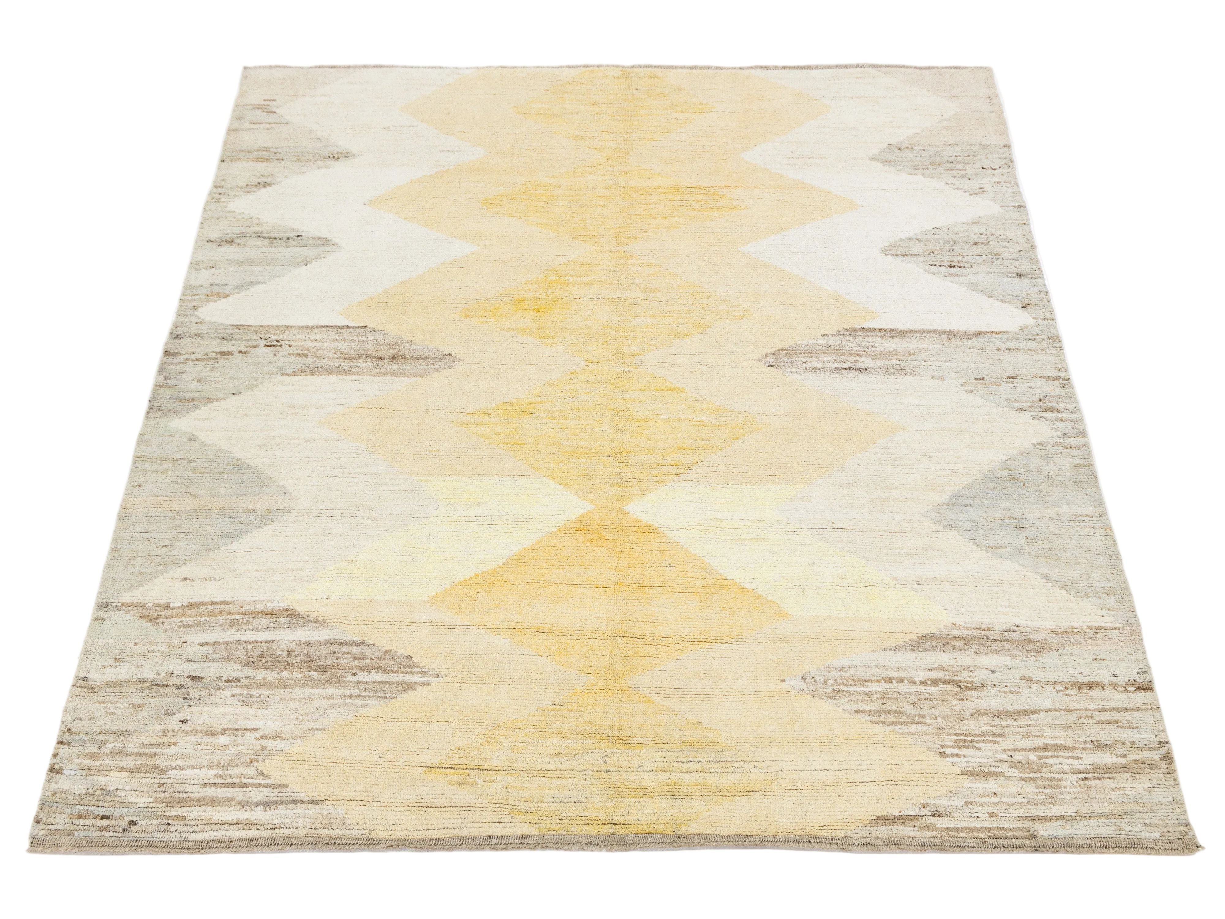 Modern Moroccan Wool Rug 8 X 10