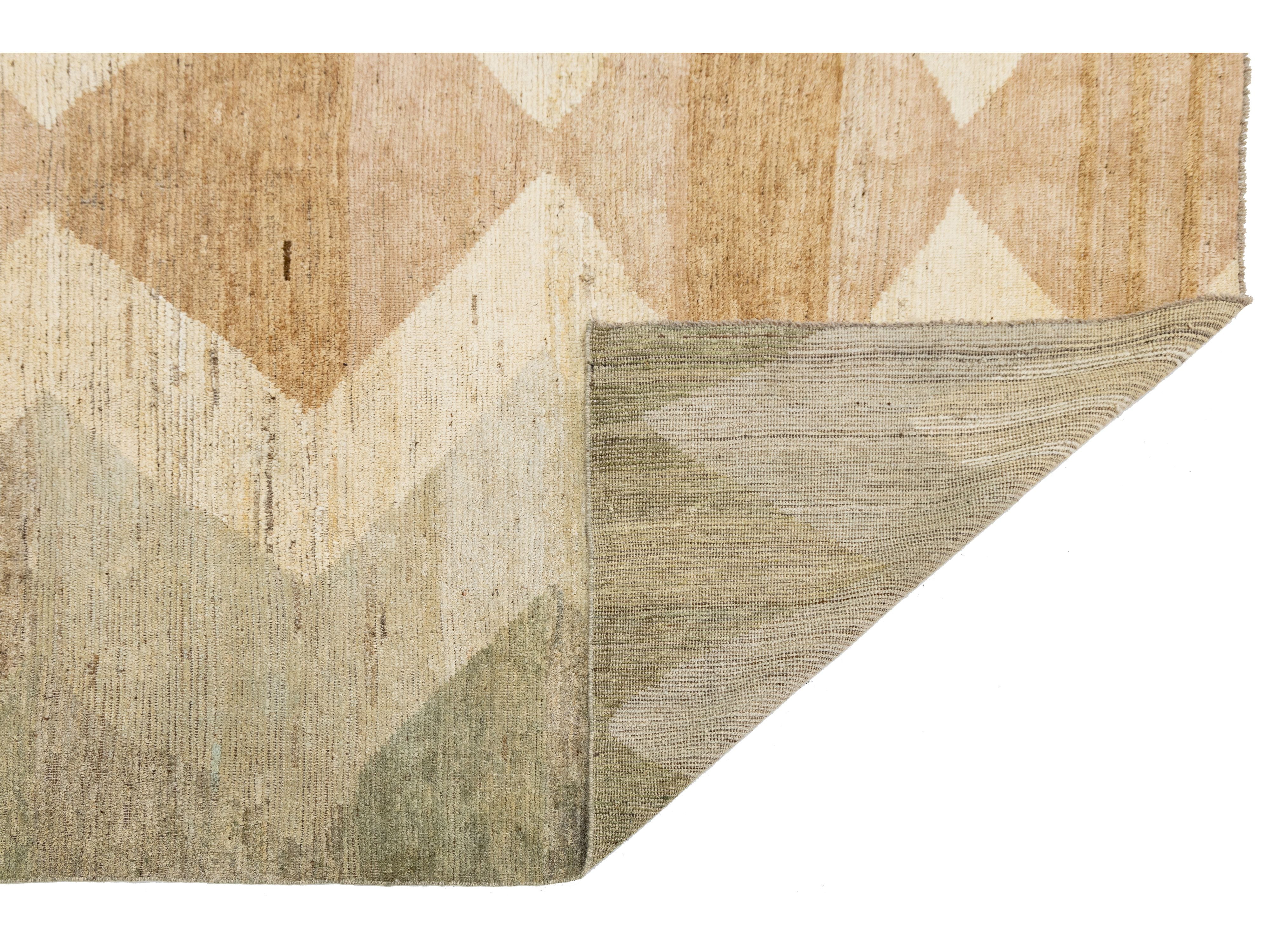 Modern Moroccan Wool Rug 9 X 12