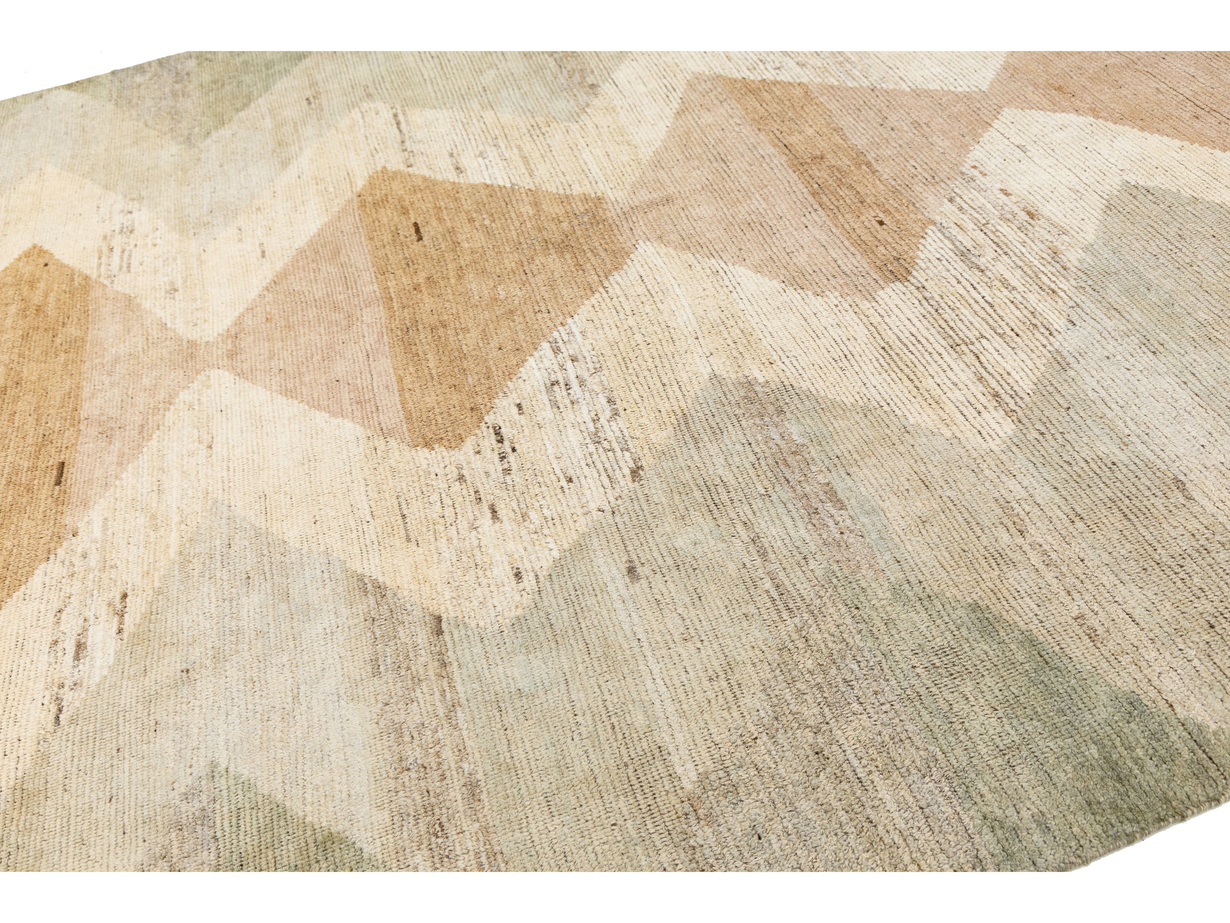 Modern Moroccan Wool Rug 9 X 12