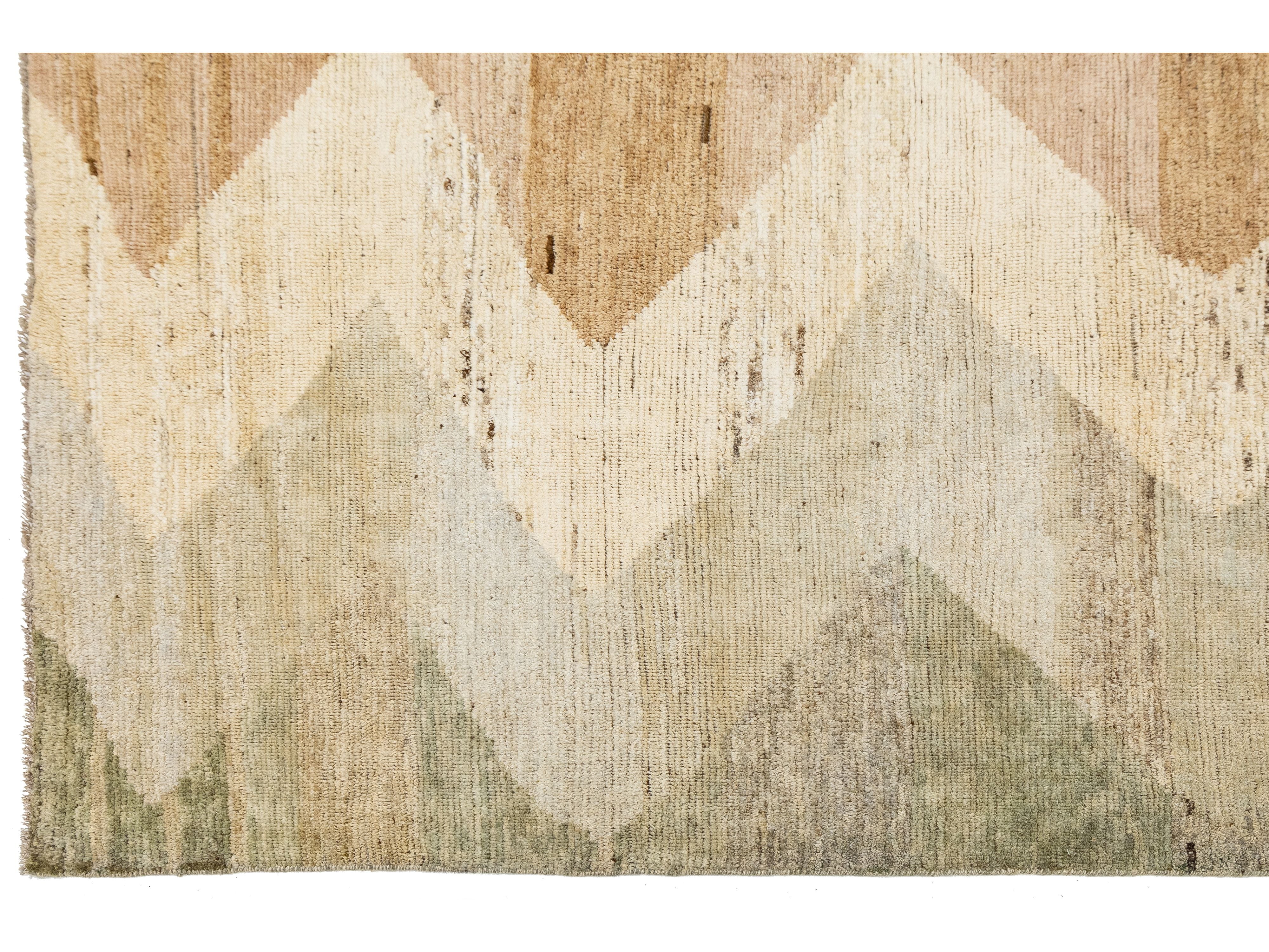 Modern Moroccan Wool Rug 9 X 12
