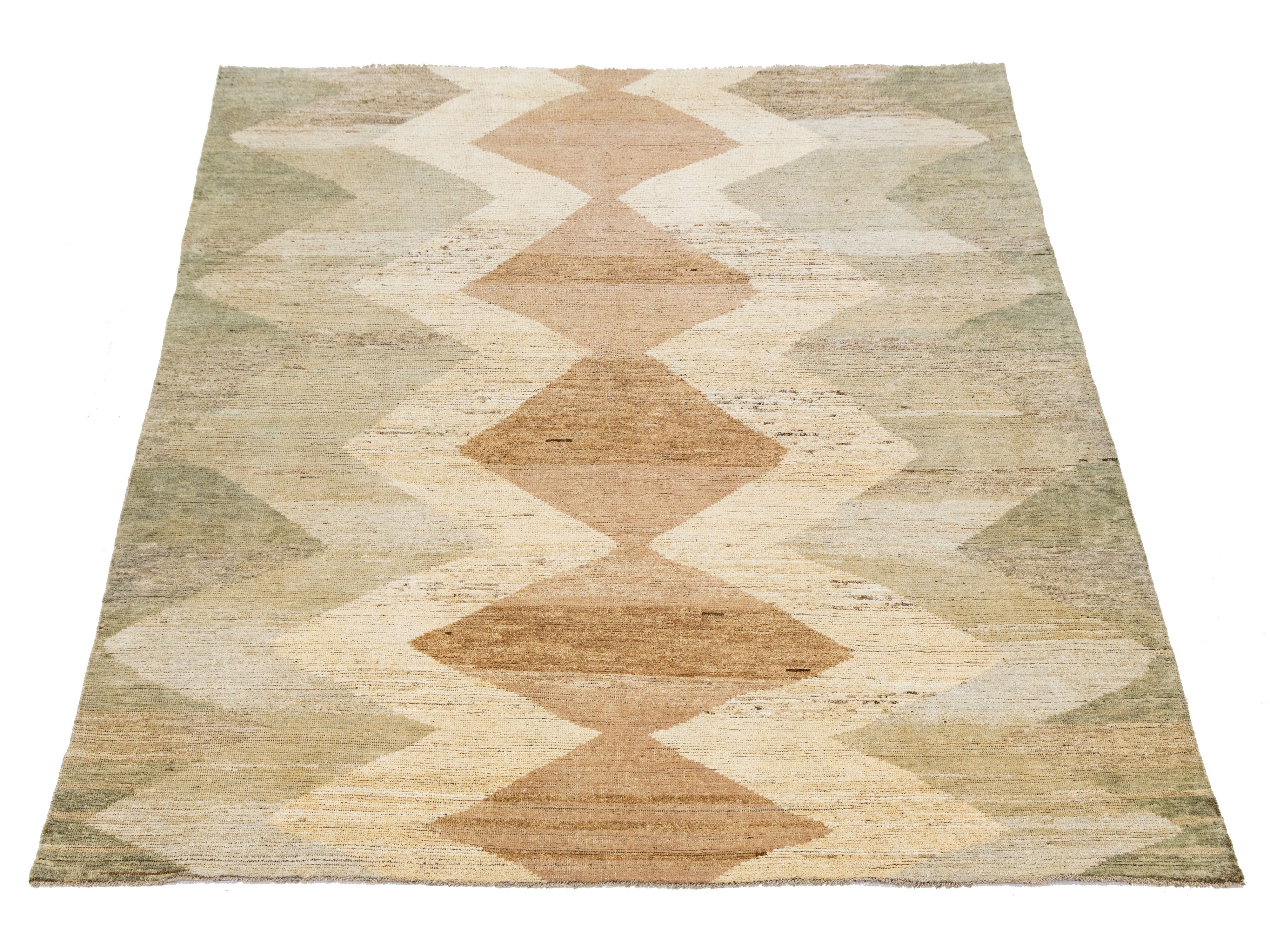 Modern Moroccan Wool Rug 9 X 12