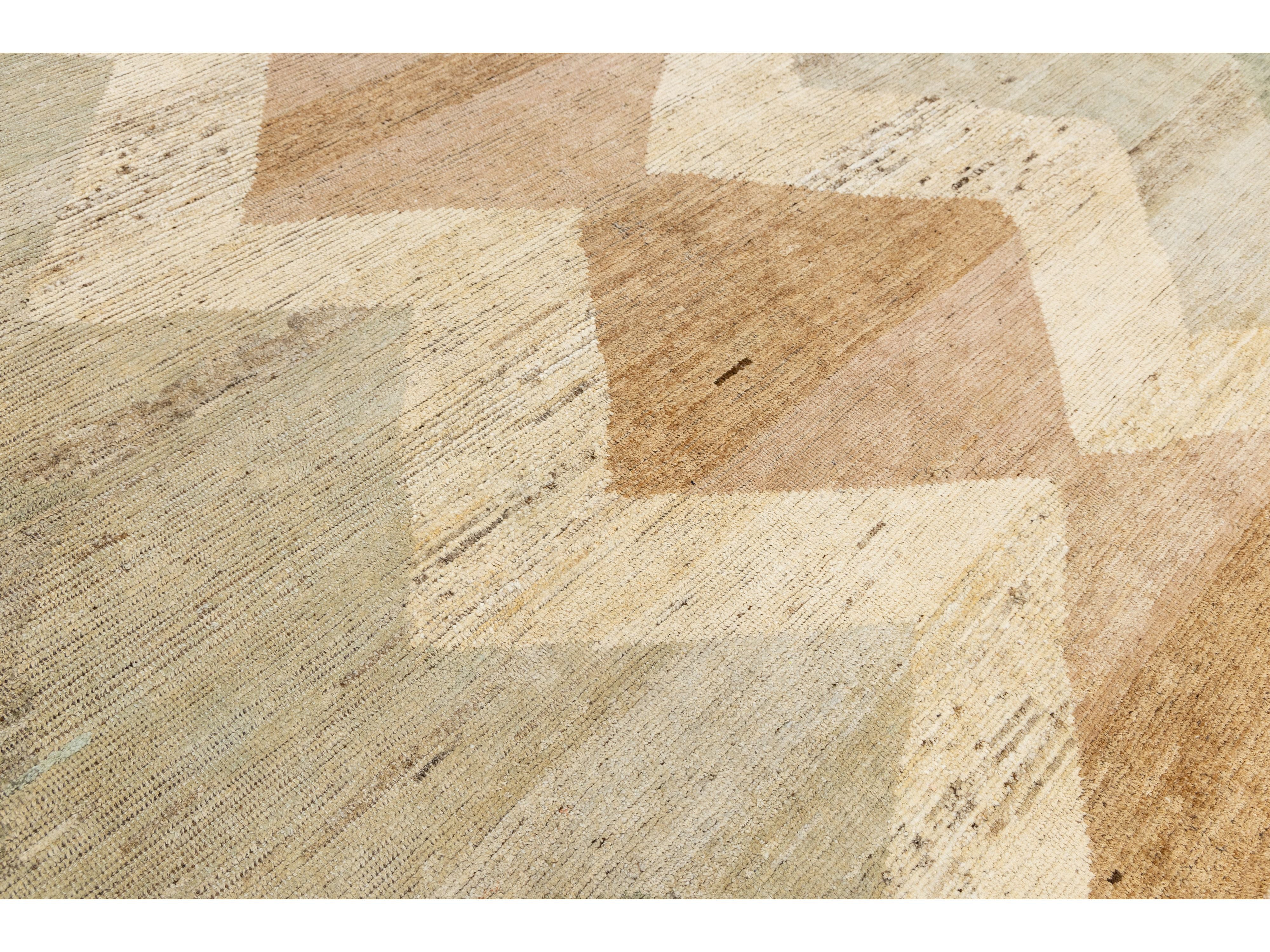 Modern Moroccan Wool Rug 9 X 12