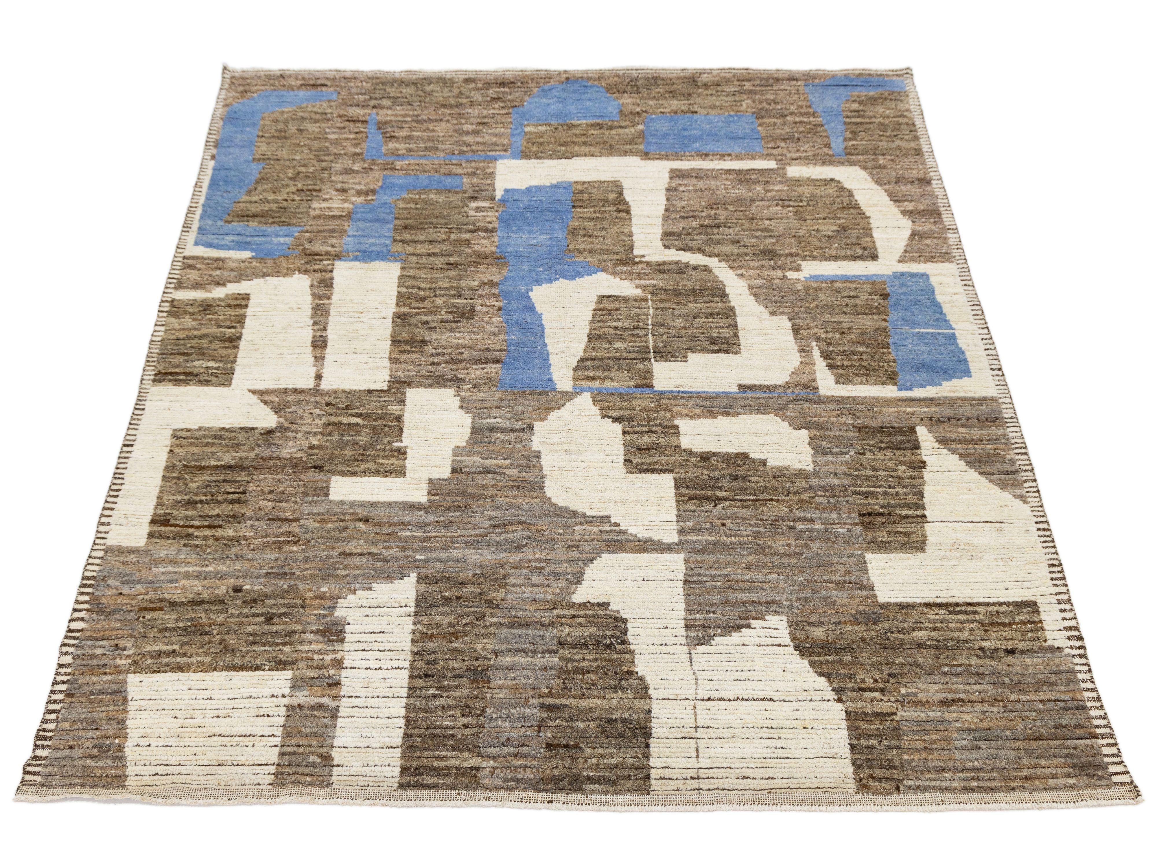 Modern Moroccan Wool Rug 8 X 11