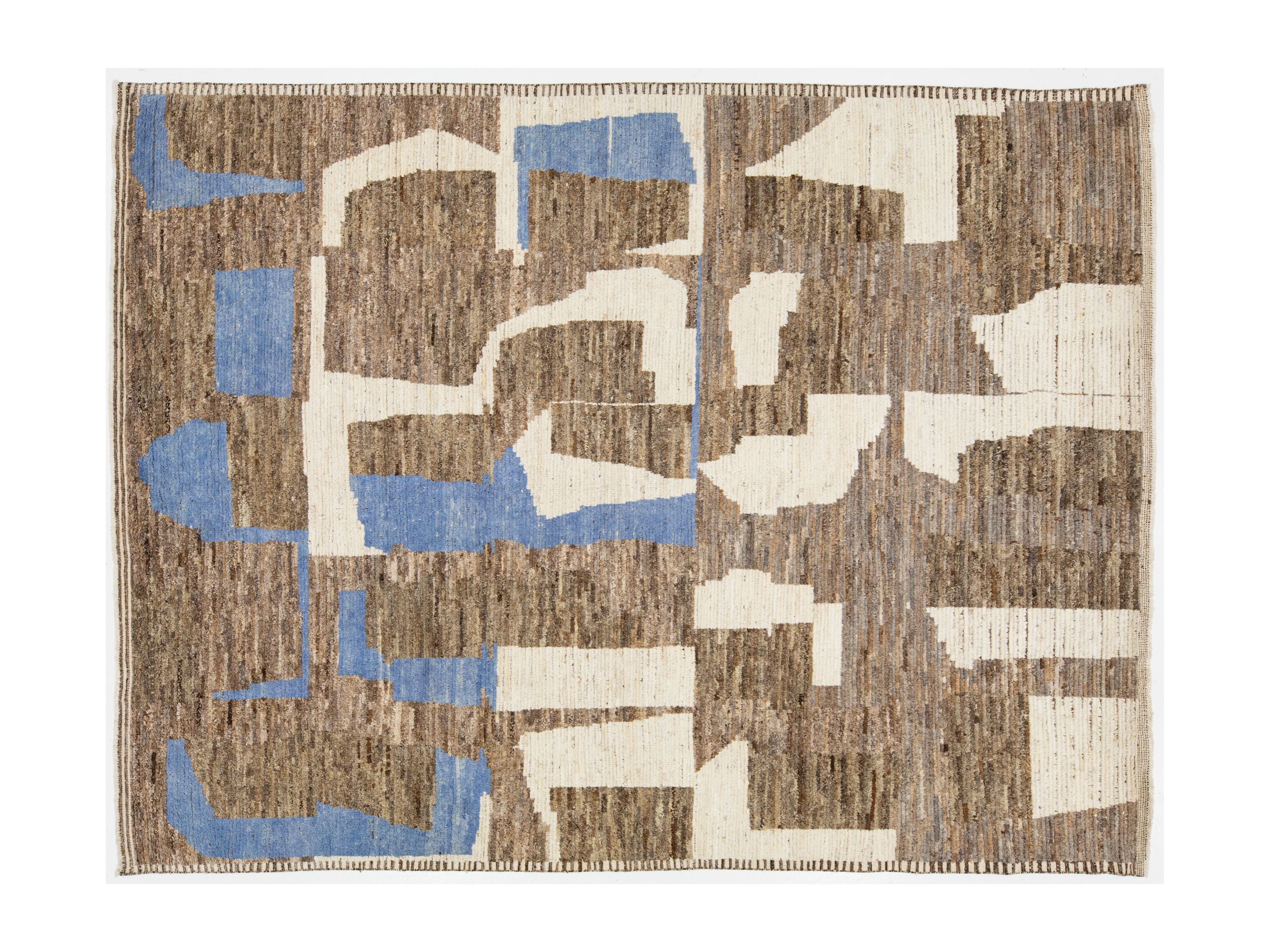 Modern Moroccan Wool Rug 8 X 11