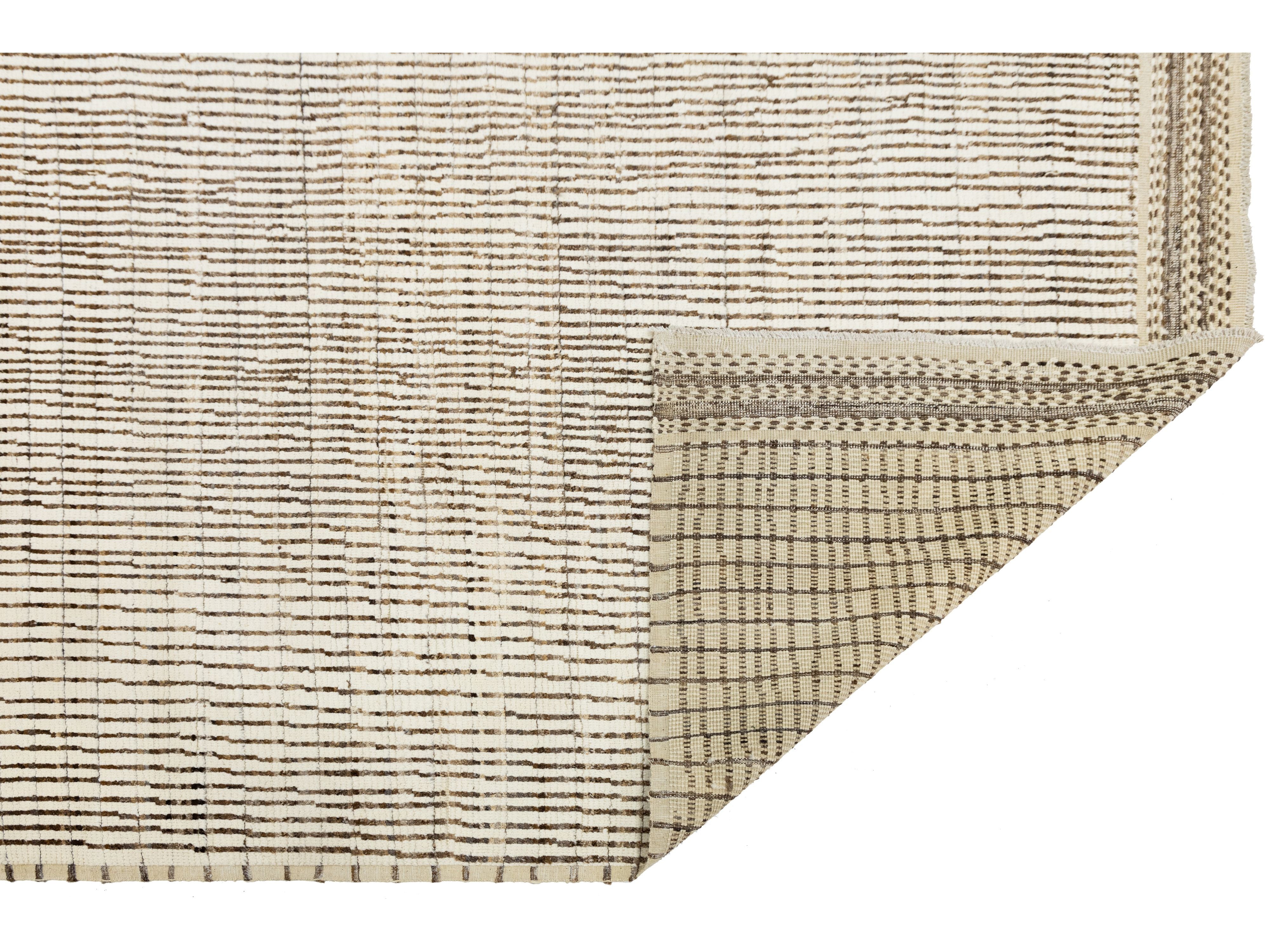 Modern Moroccan Wool Rug 9 X 12