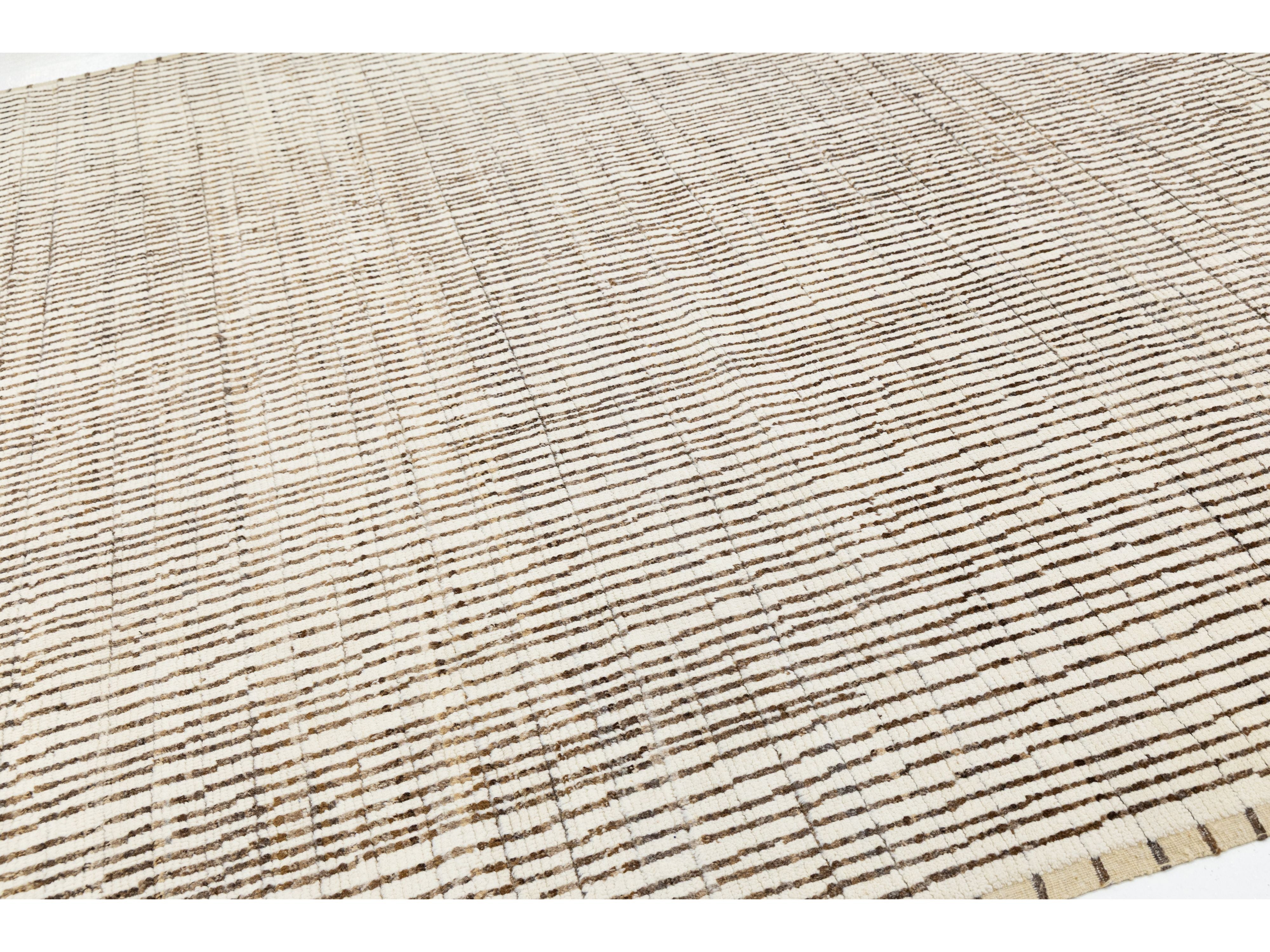 Modern Moroccan Wool Rug 9 X 12