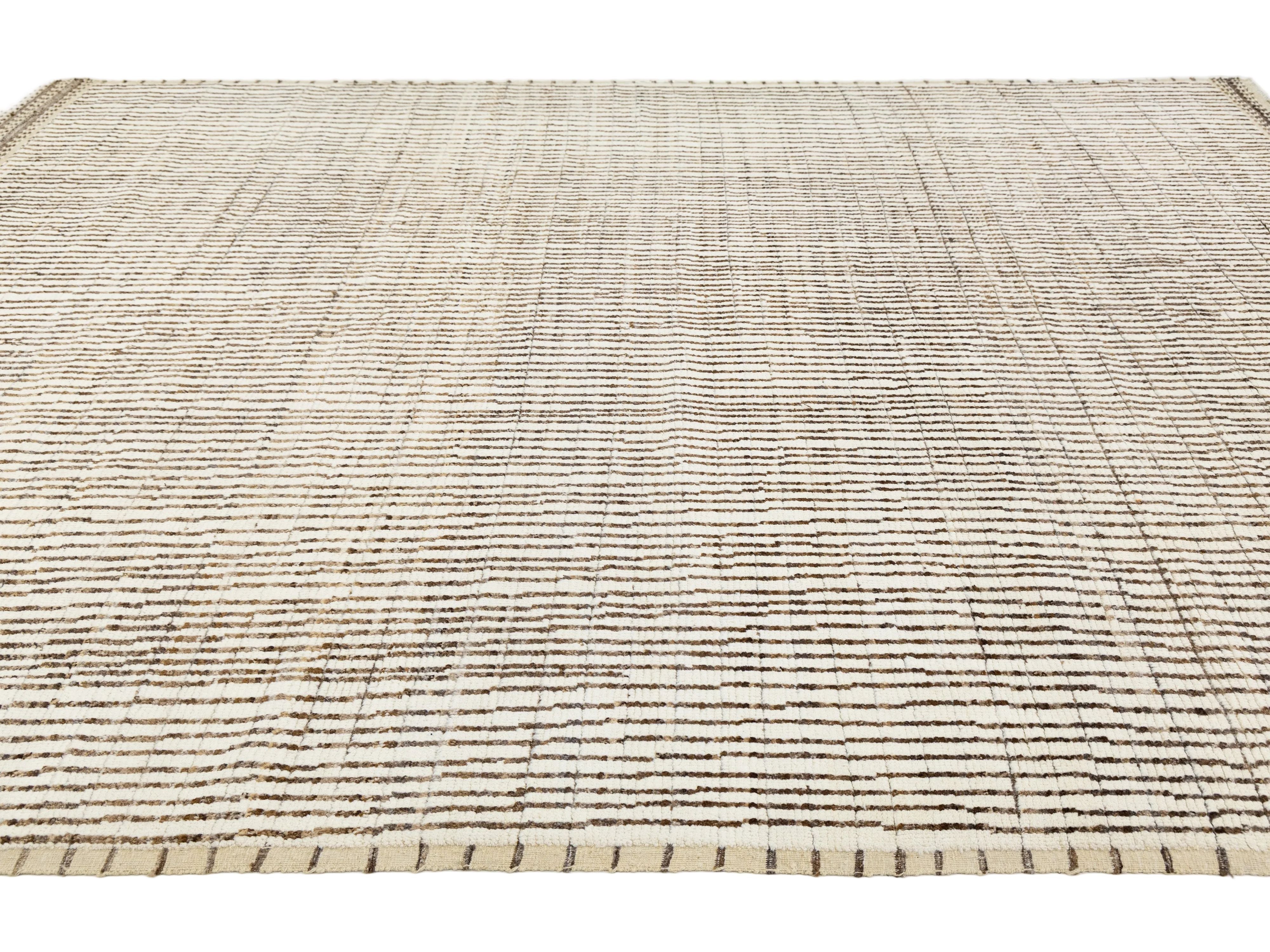 Modern Moroccan Wool Rug 9 X 12