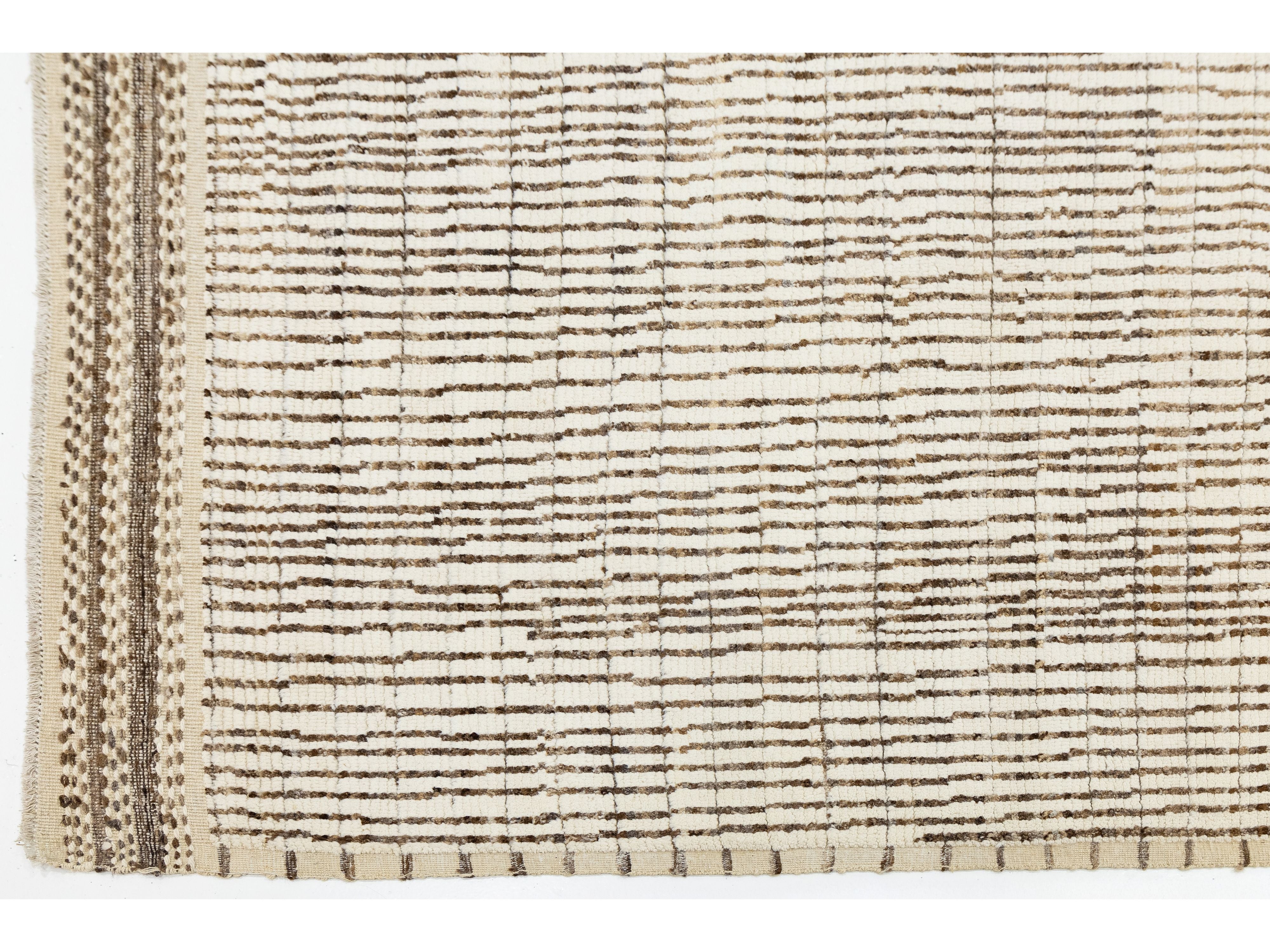 Modern Moroccan Wool Rug 9 X 12