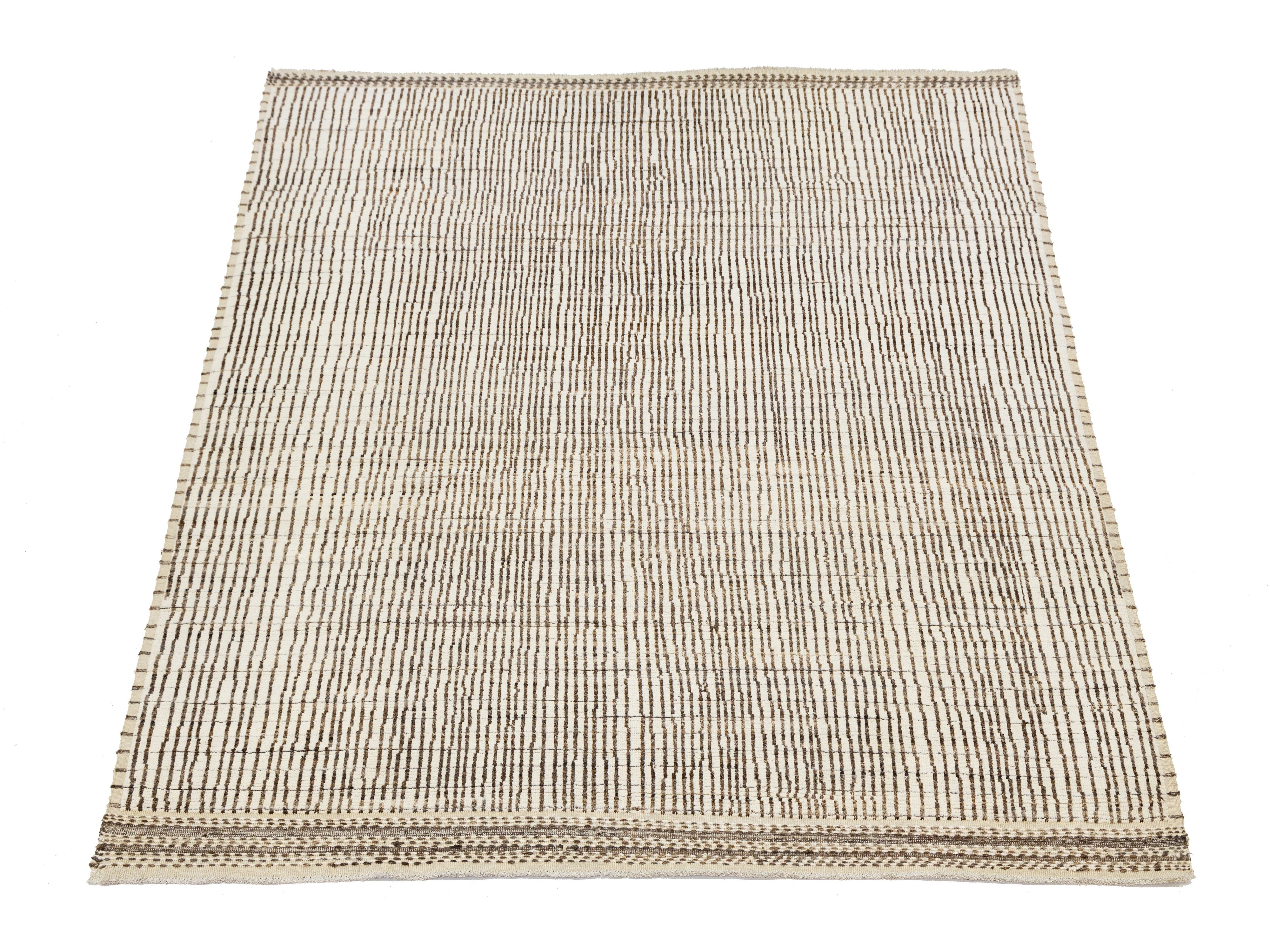 Modern Moroccan Wool Rug 9 X 12