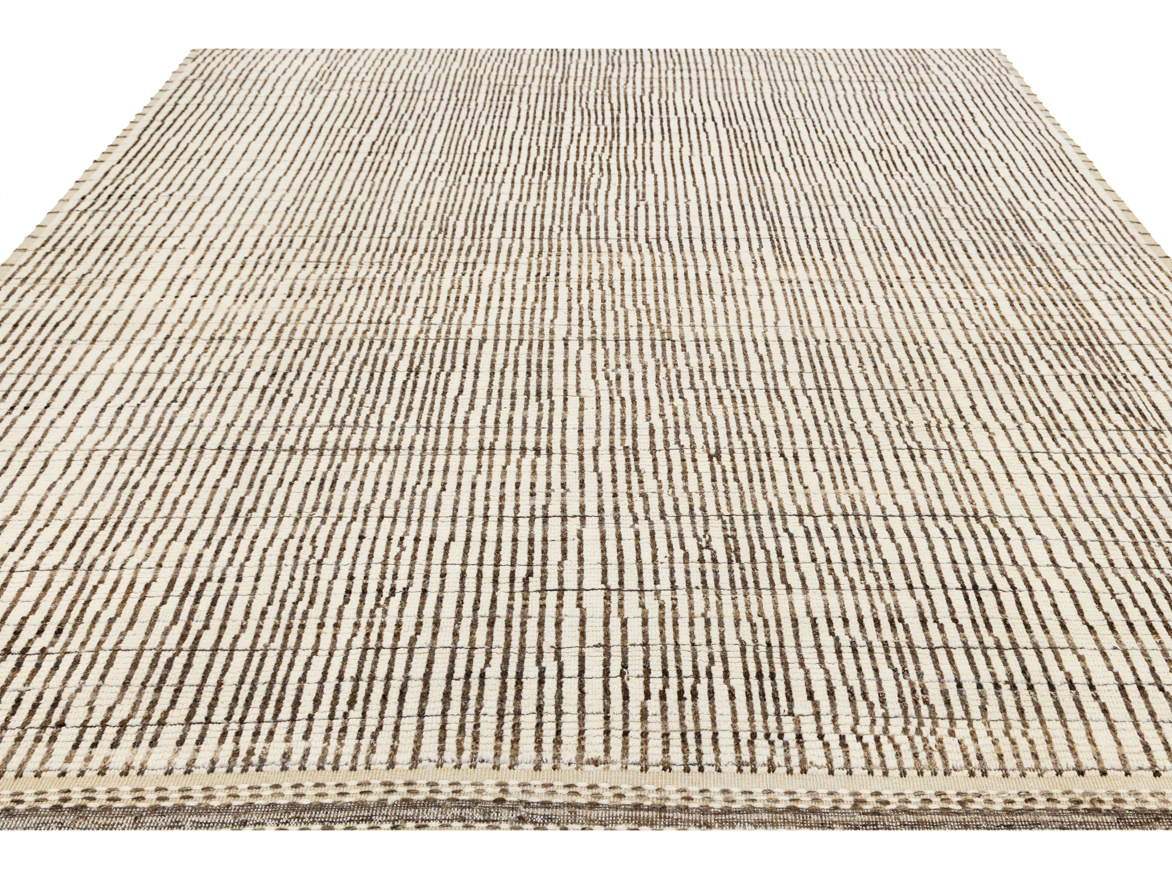 Modern Moroccan Wool Rug 9 X 12