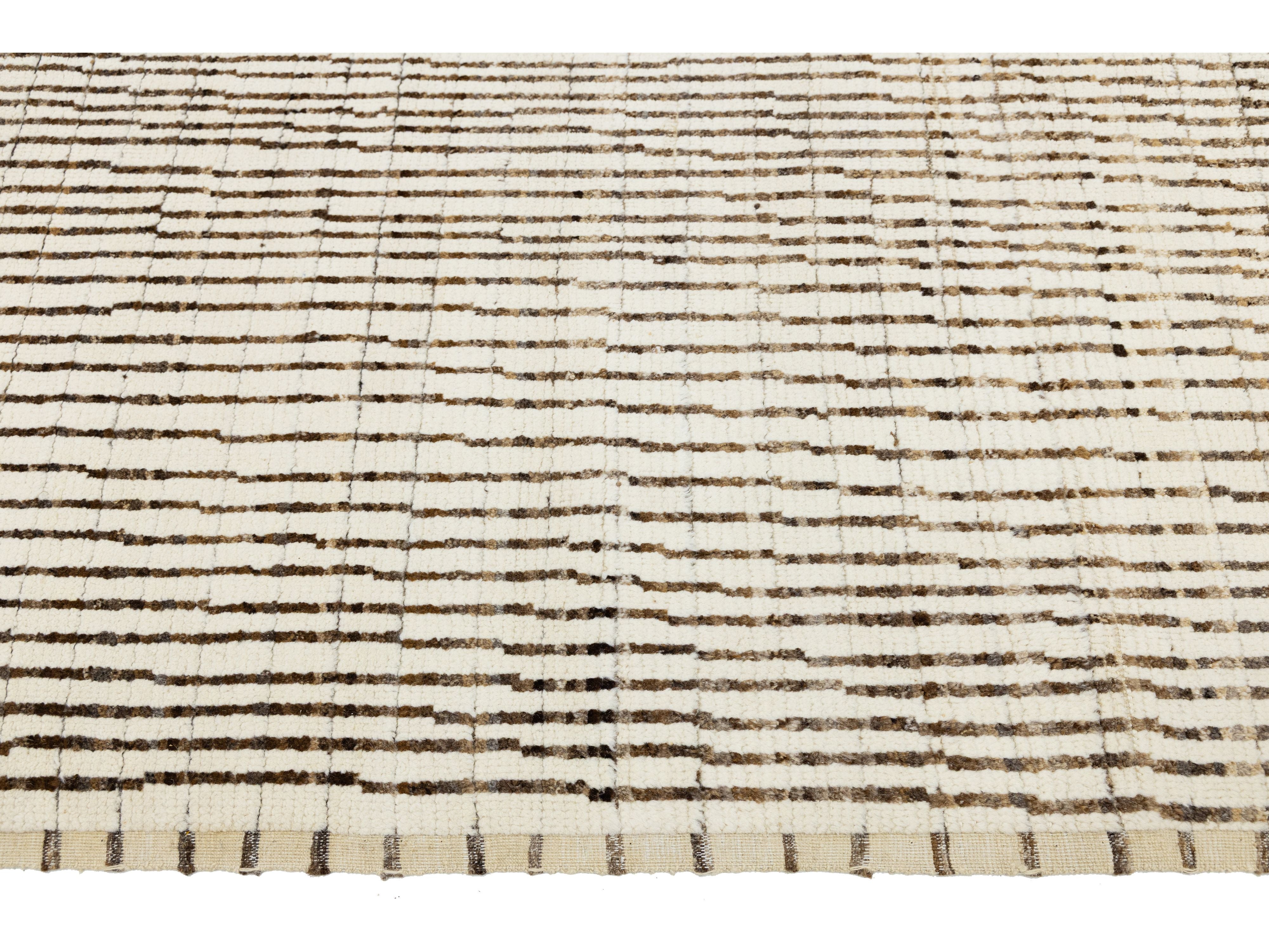 Modern Moroccan Wool Rug 9 X 12
