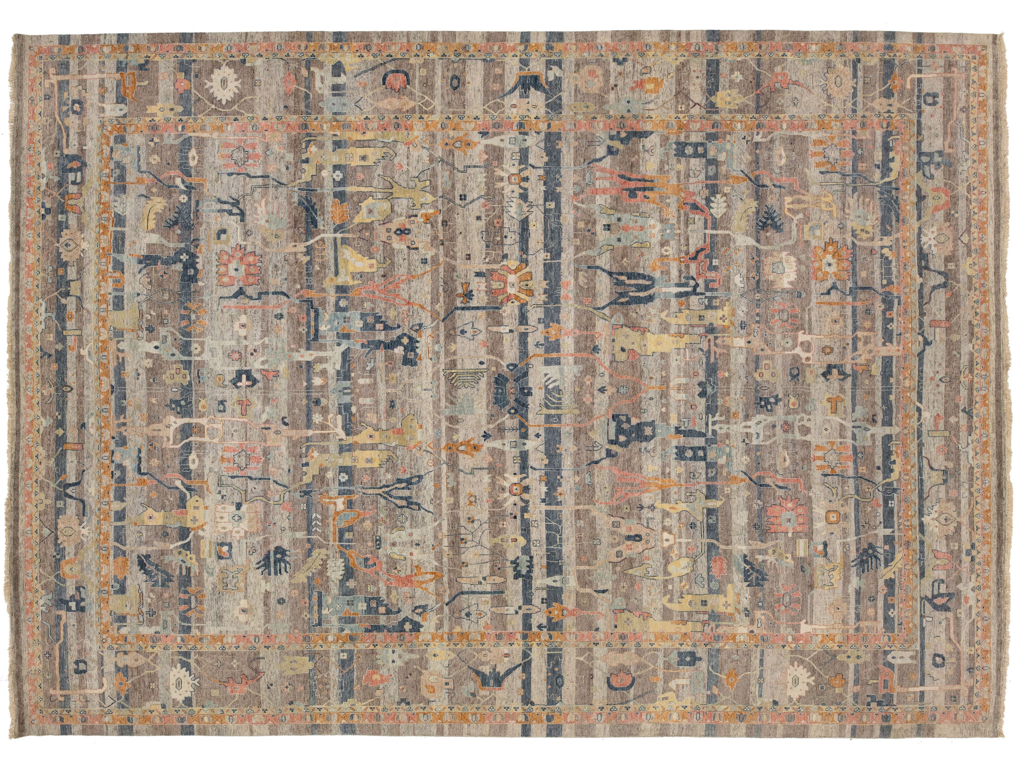 Modern Bidjar Wool Rug 13 X 18