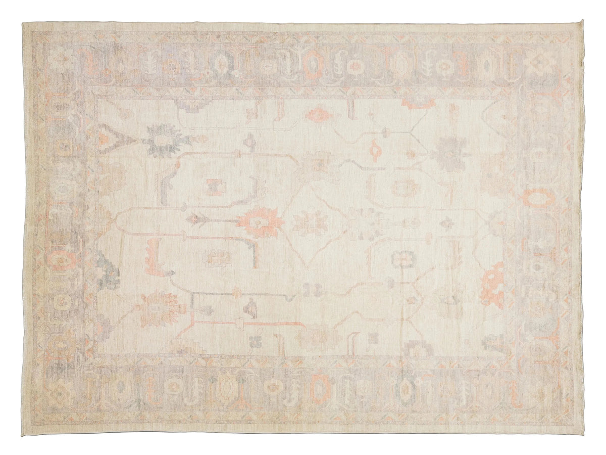 Modern Oushak Wool Rug 13 X 17