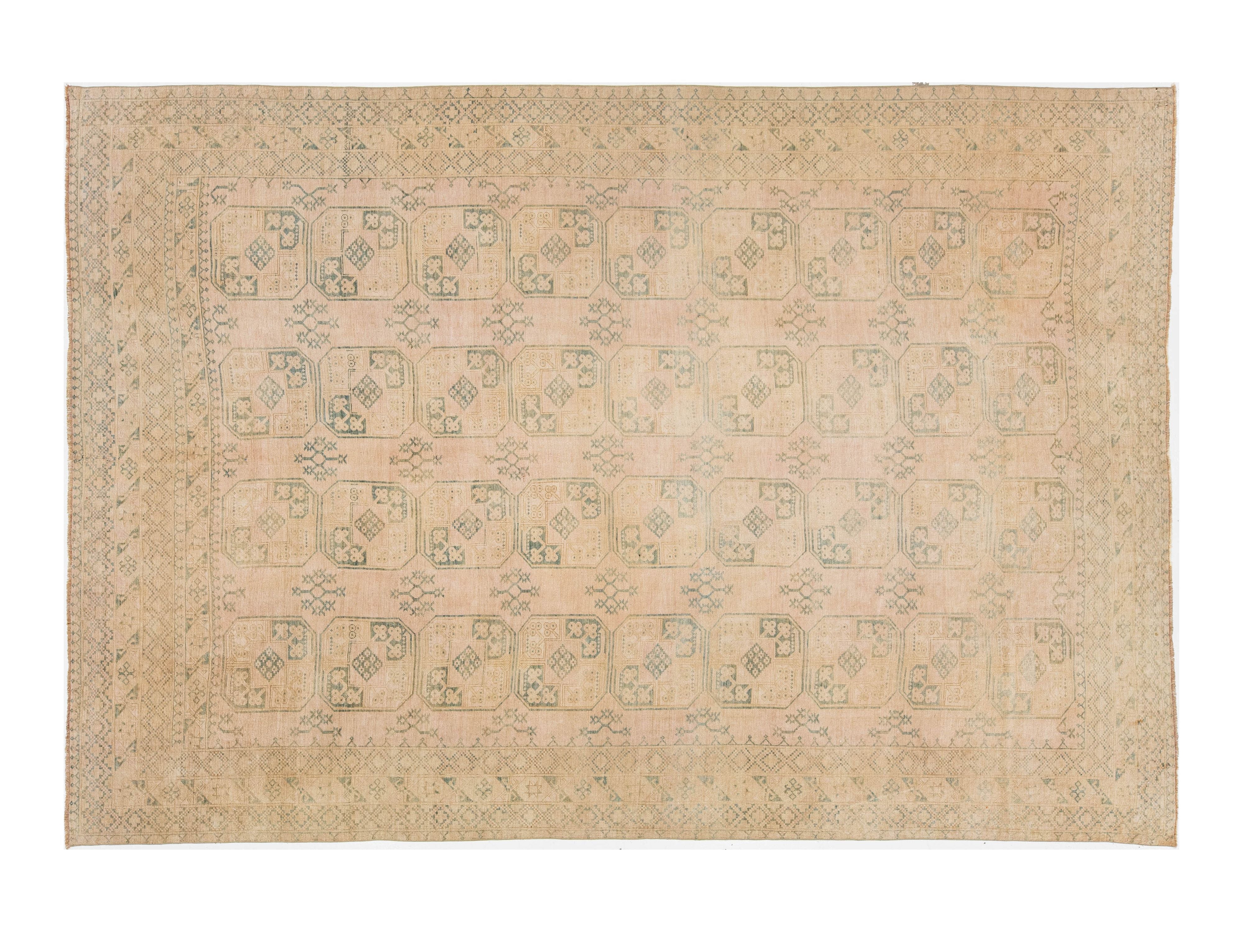 Antique Turkmen Wool Rug 10 X 14