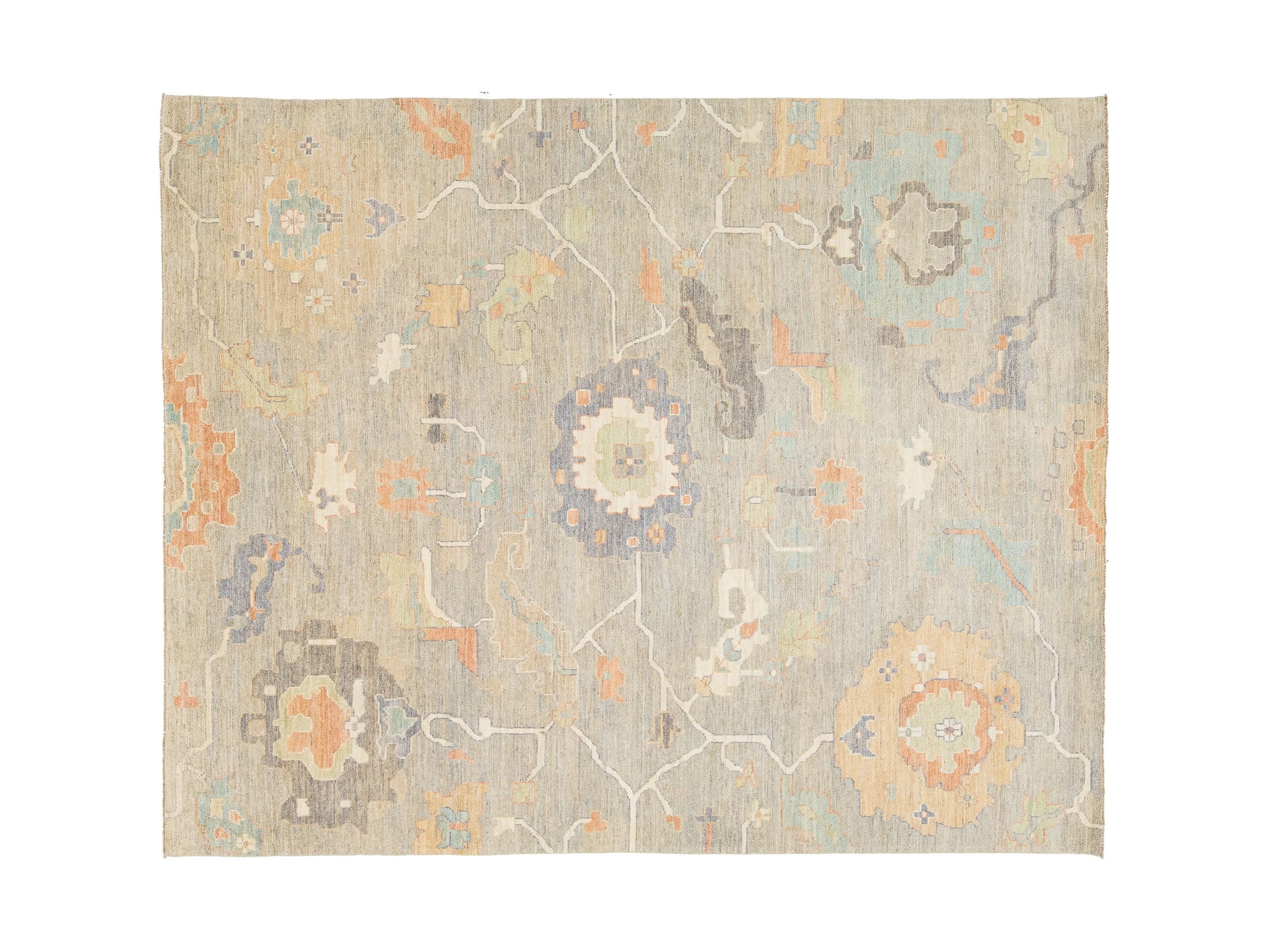 Modern Oushak Wool Rug 8 X 10