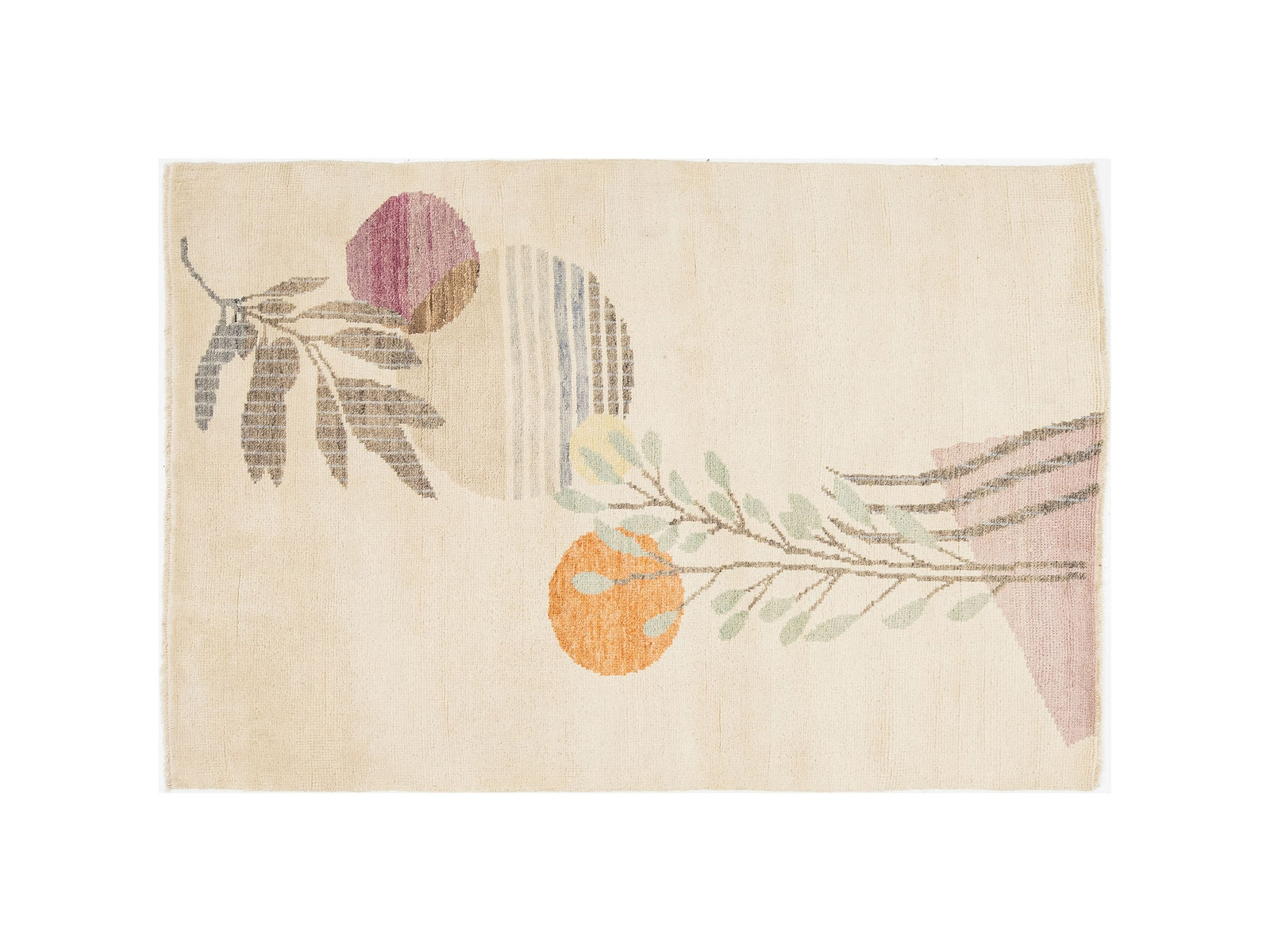Modern Art Deco Wool Rug 4 X 6