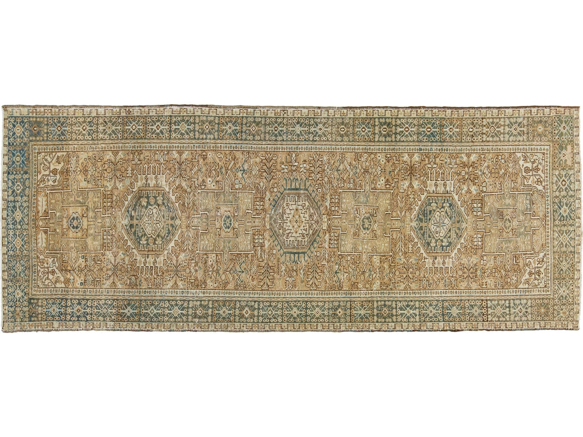 Antique Heriz Wool Runner 5 X 13