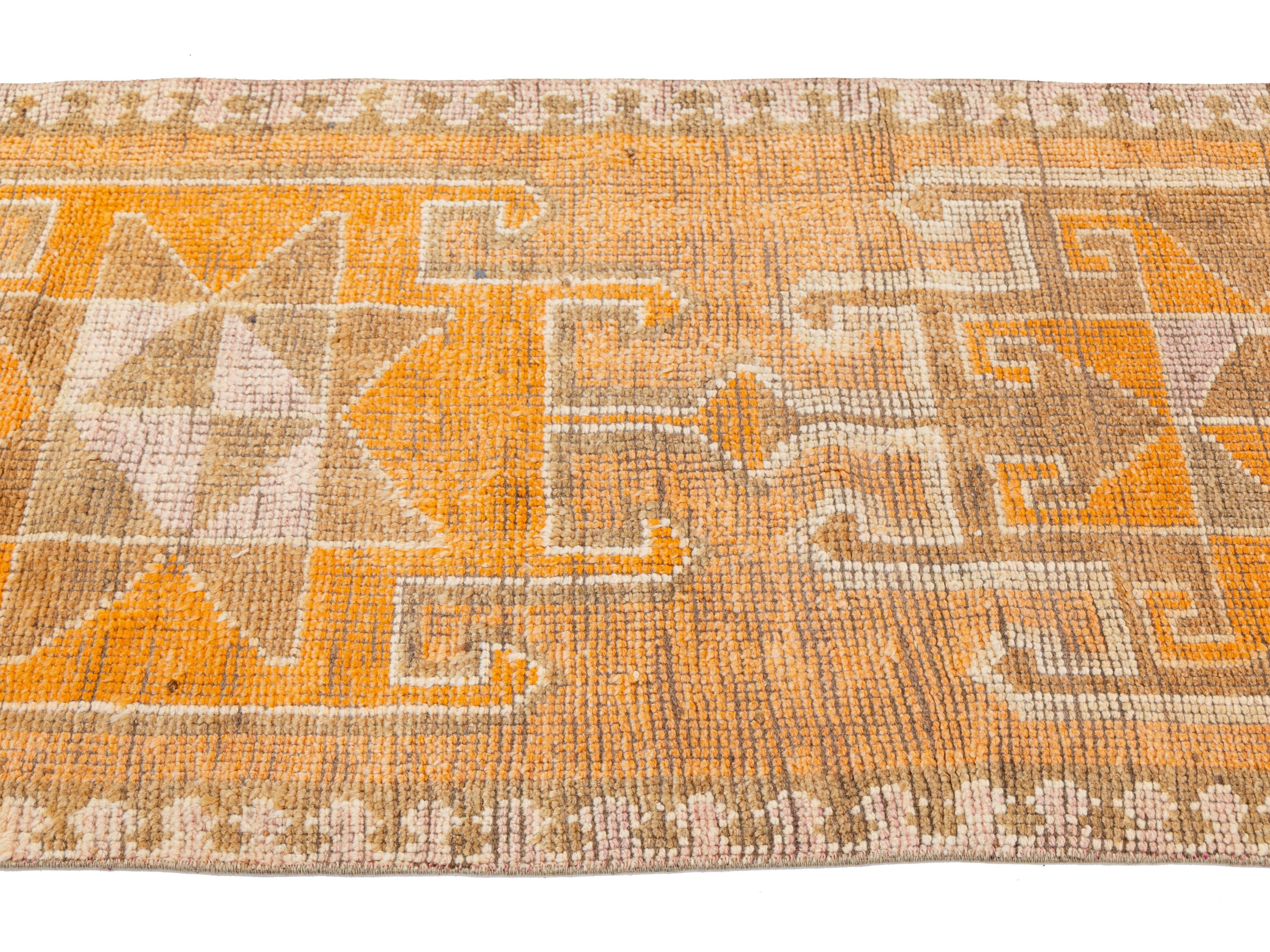Vintage Turkish Wool Runner Rug 3 X 11