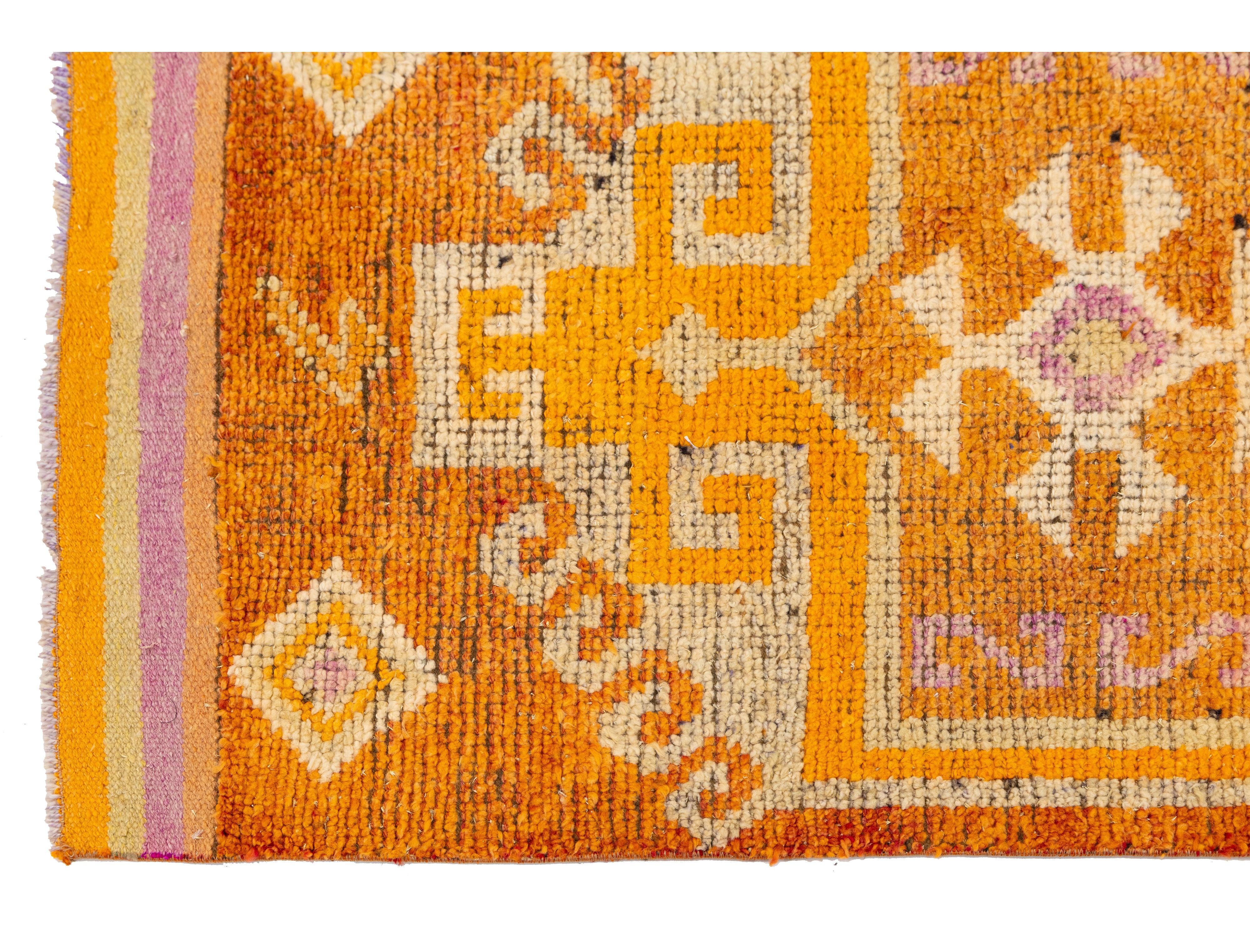 Vintage Turkish Wool Runner Rug 3 X 12