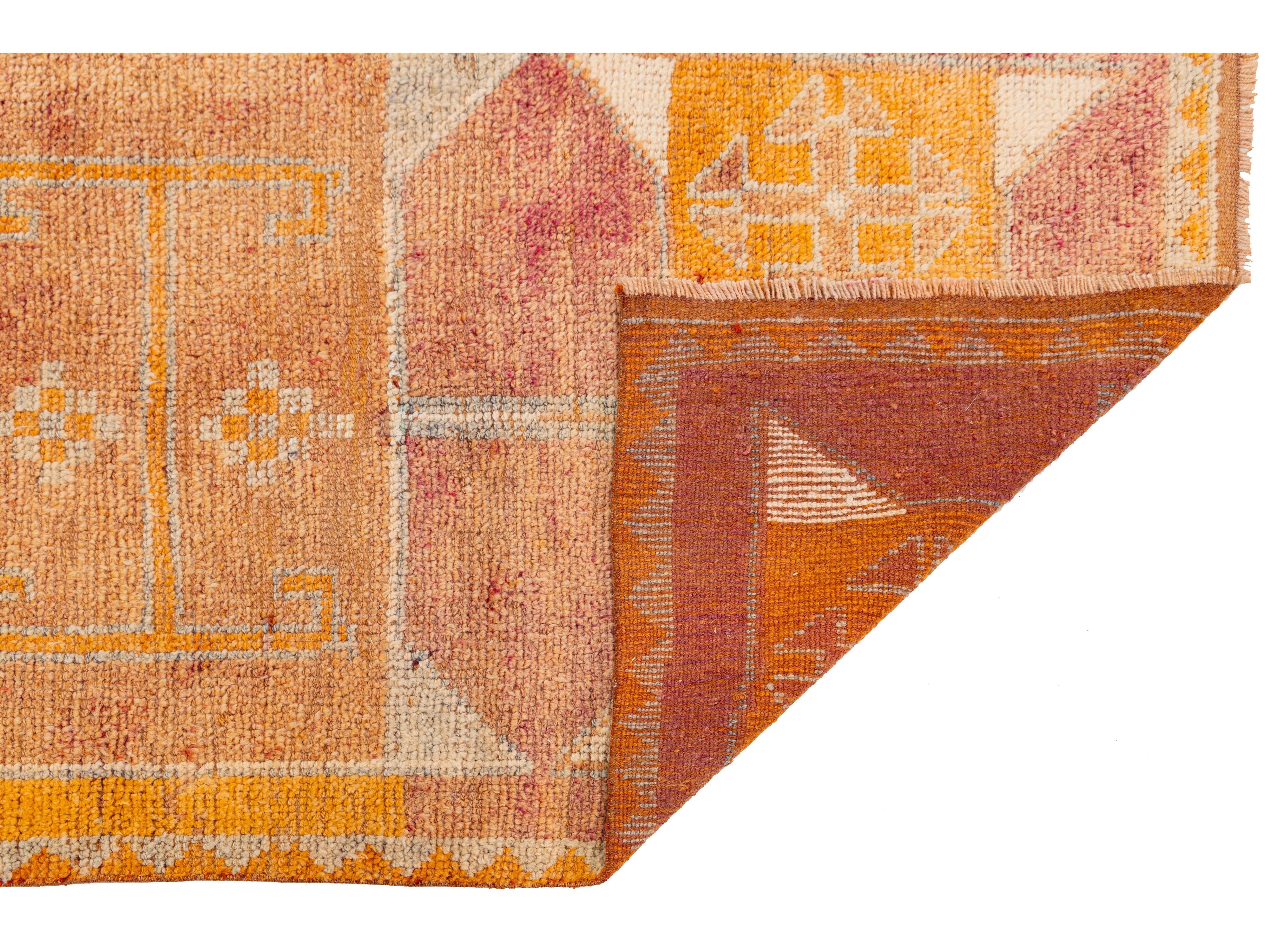 Vintage Turkish Wool Runner Rug 3 X 10