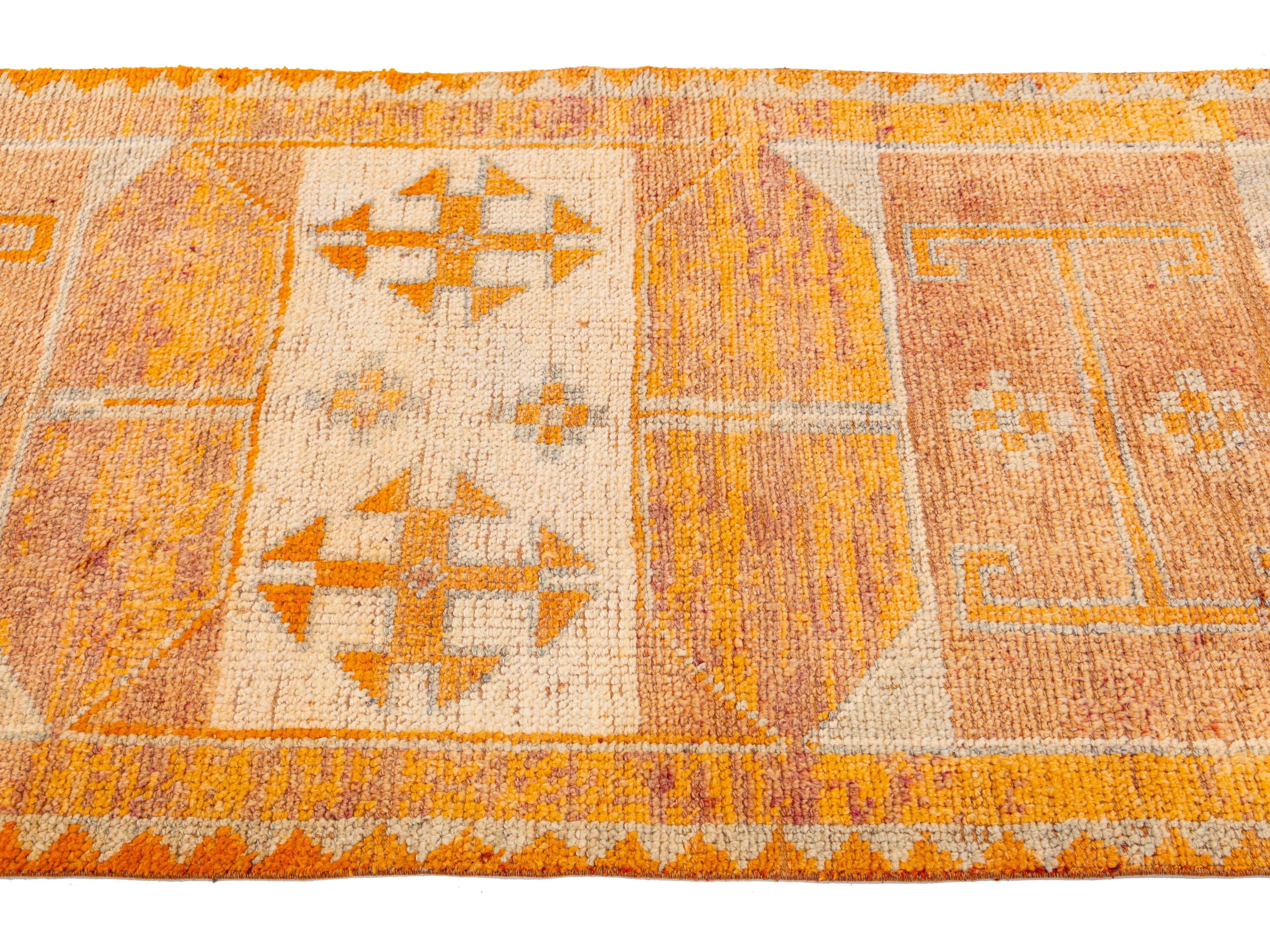 Vintage Turkish Wool Runner Rug 3 X 10
