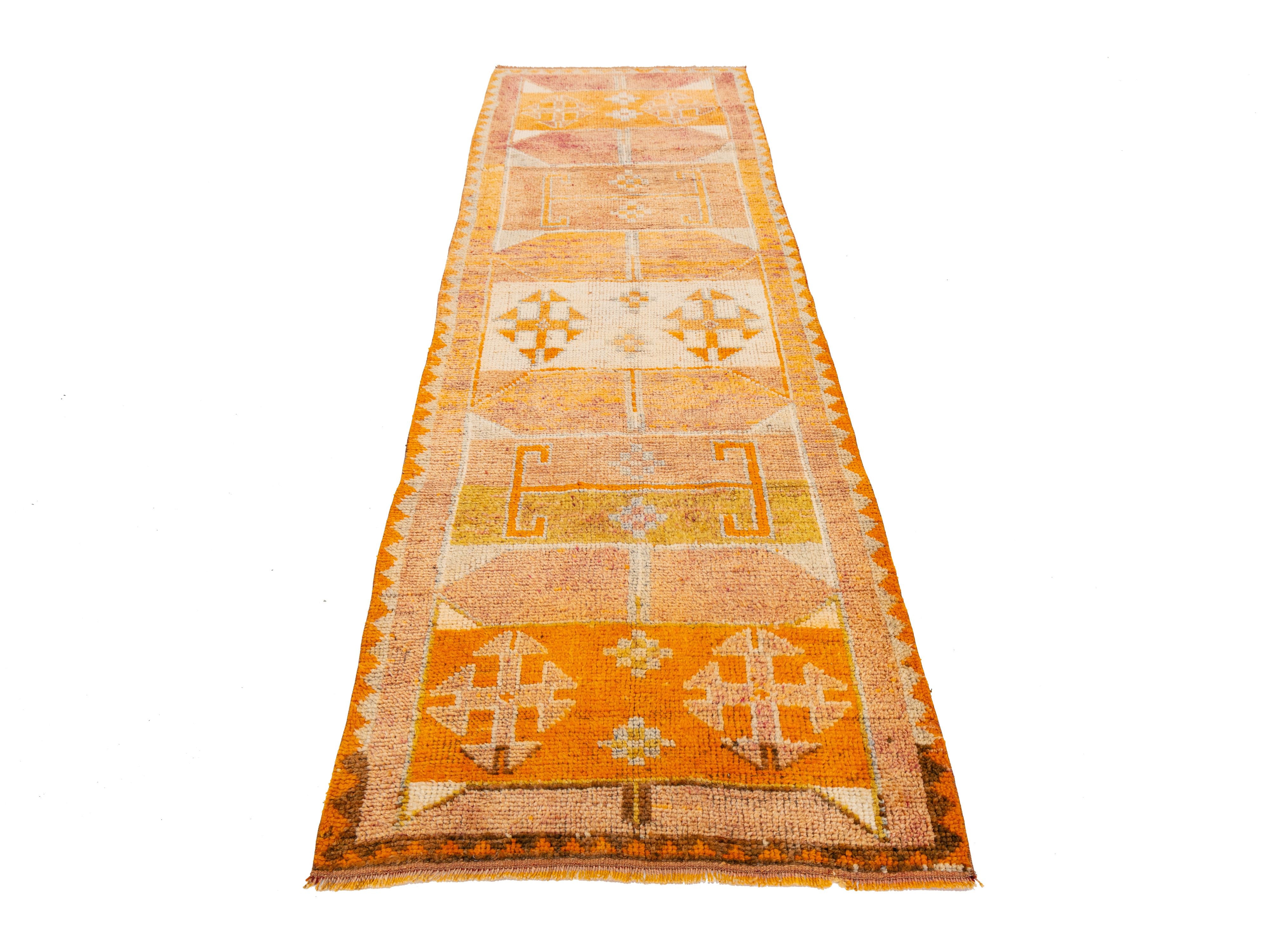 Vintage Turkish Wool Runner Rug 3 X 10