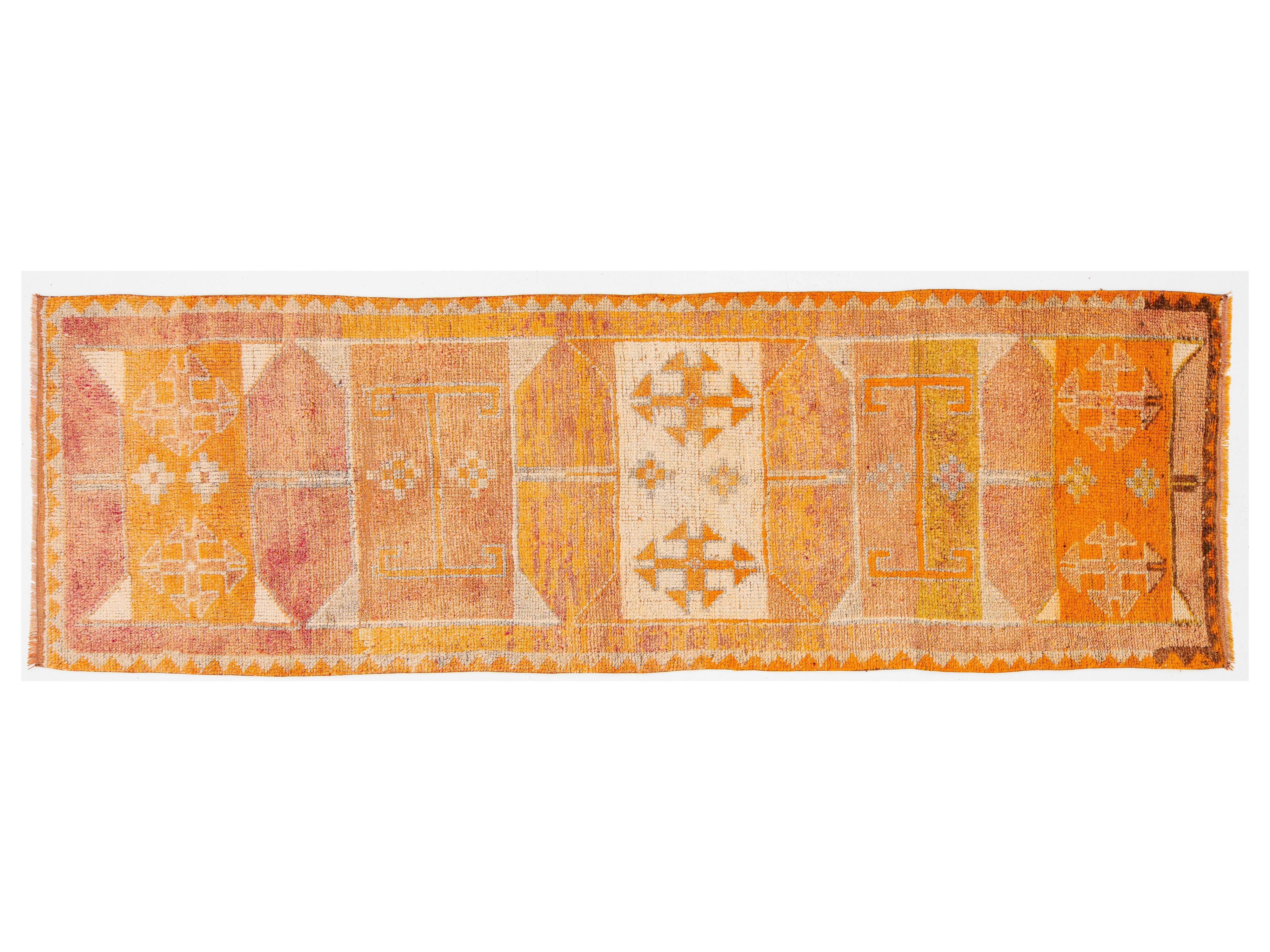 Vintage Turkish Wool Runner Rug 3 X 10