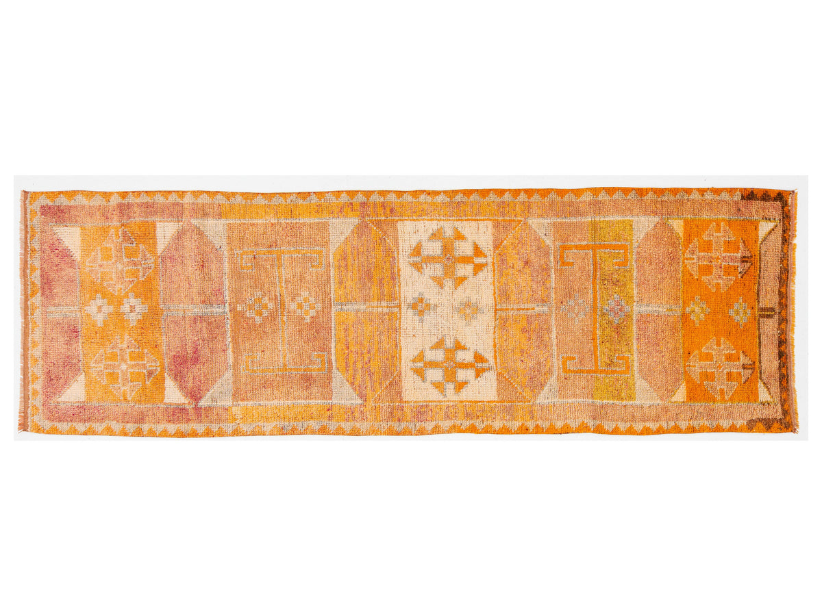 Vintage Turkish Wool Runner Rug 3 X 10
