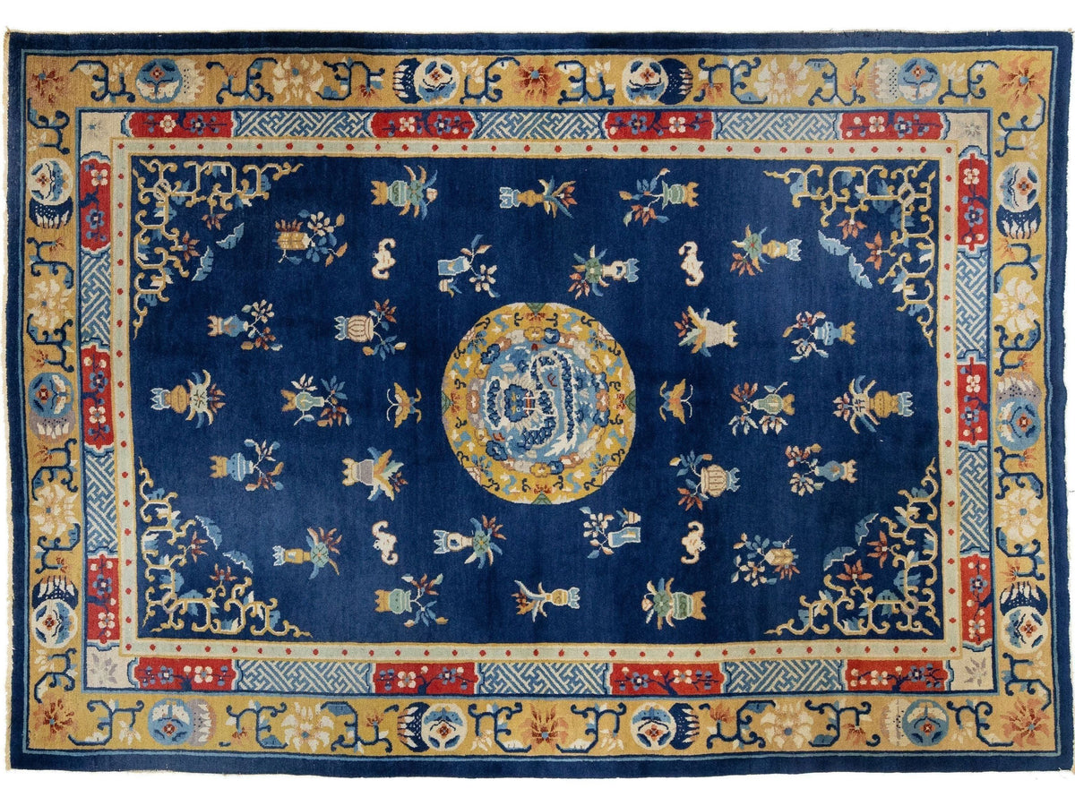 Antique Peking Chinese Wool Rug 6 X 9