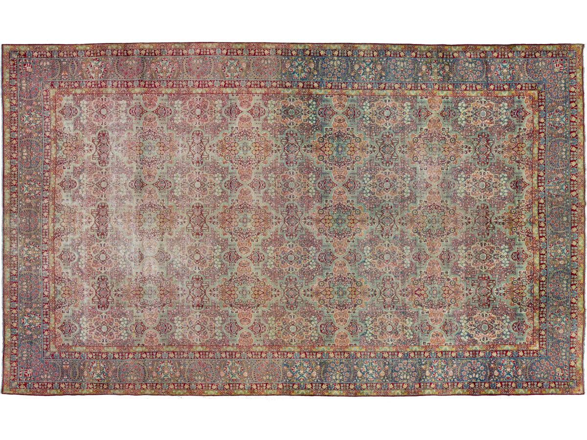 Antique Tabriz Wool Rug 11 X 18