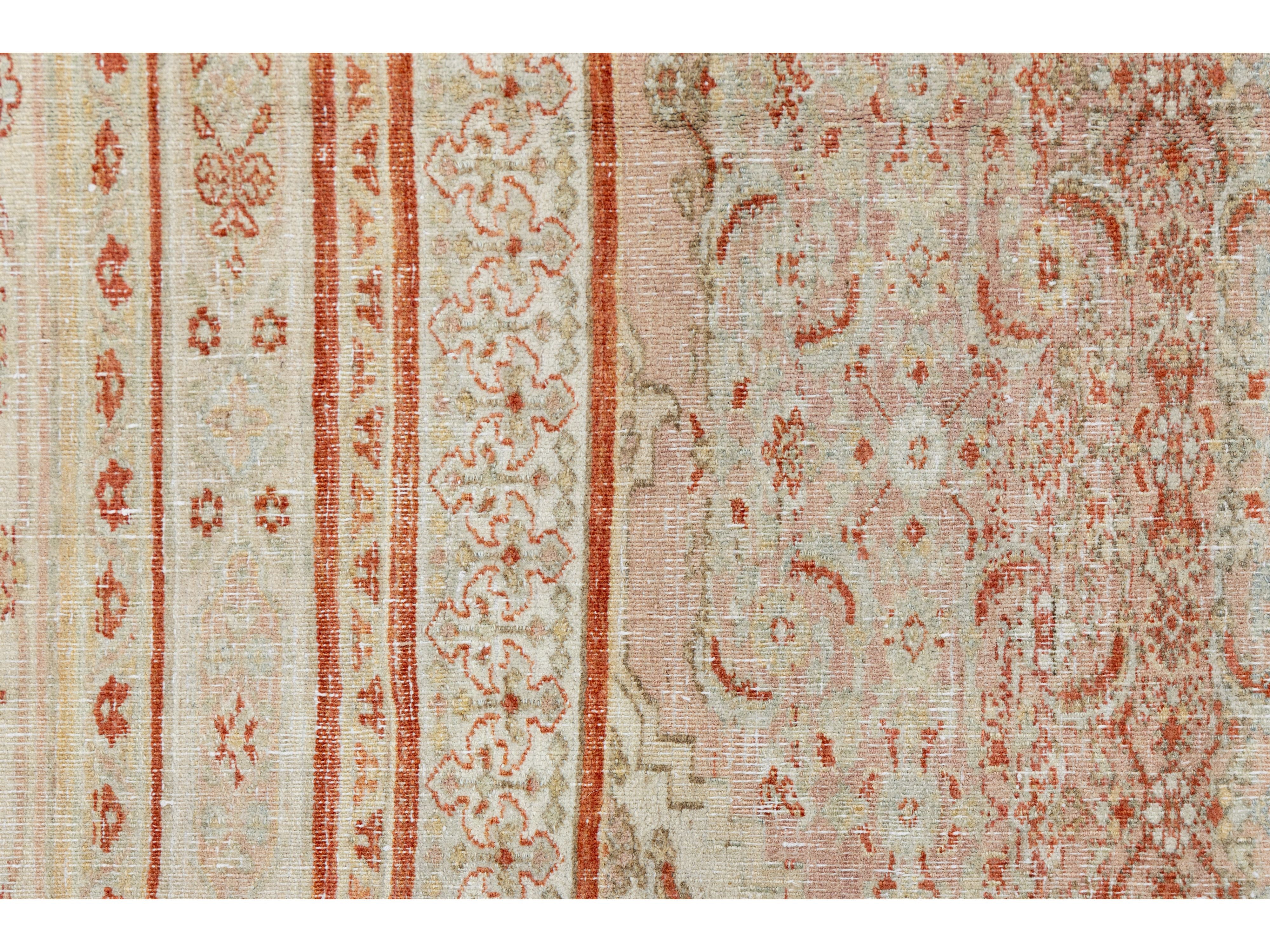 Antique Tabriz Wool Rug 12 X 13