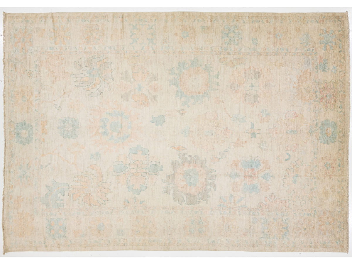 Modern Oushak Wool Rug 12 X 17