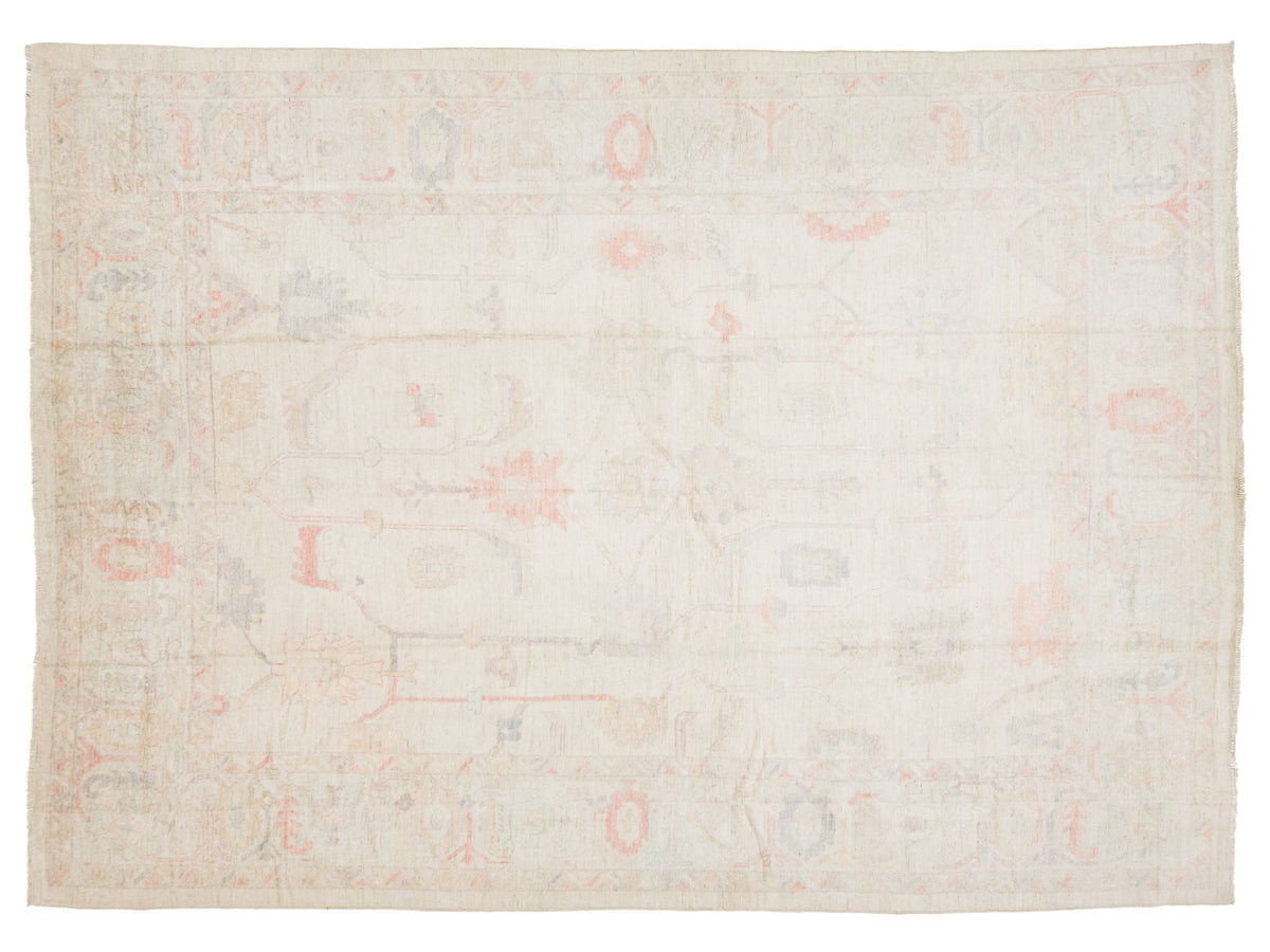 Modern Oushak Wool Rug 10 X 14