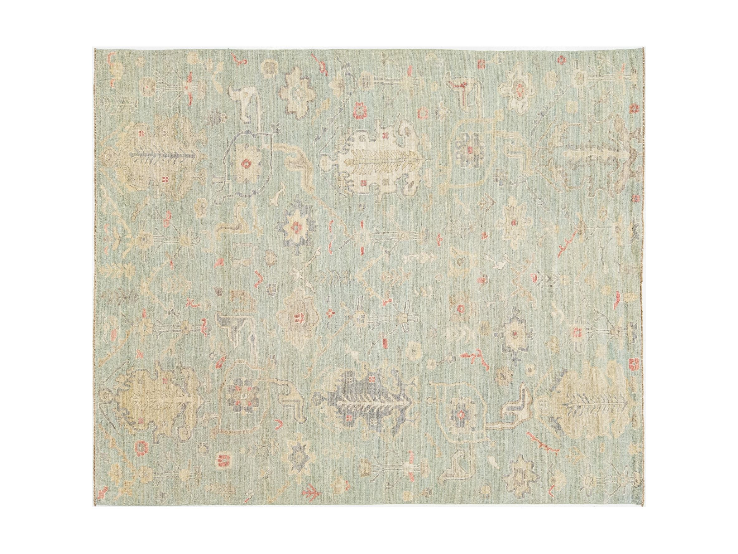 Modern Oushak Wool Rug 8 X 10