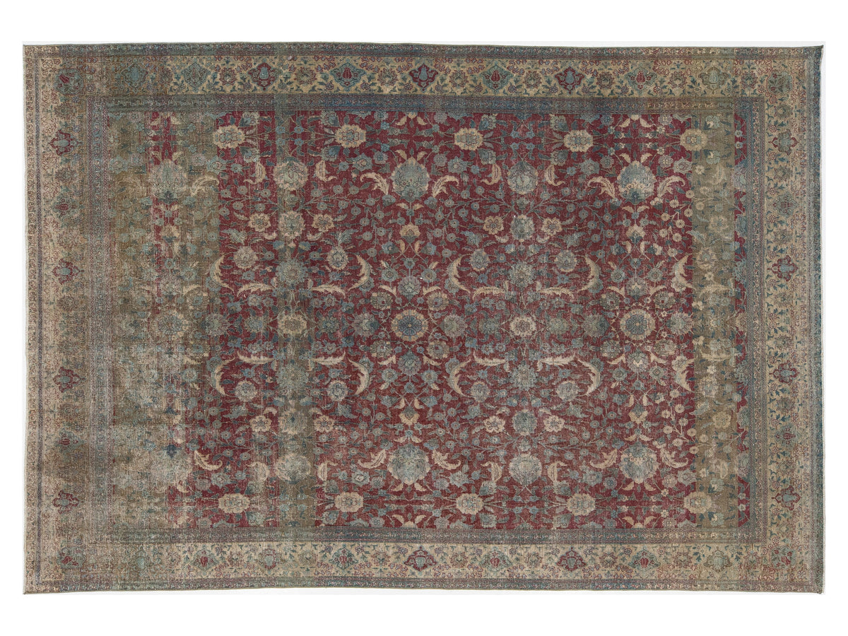 Antique Agra Wool Rug 8 X 11