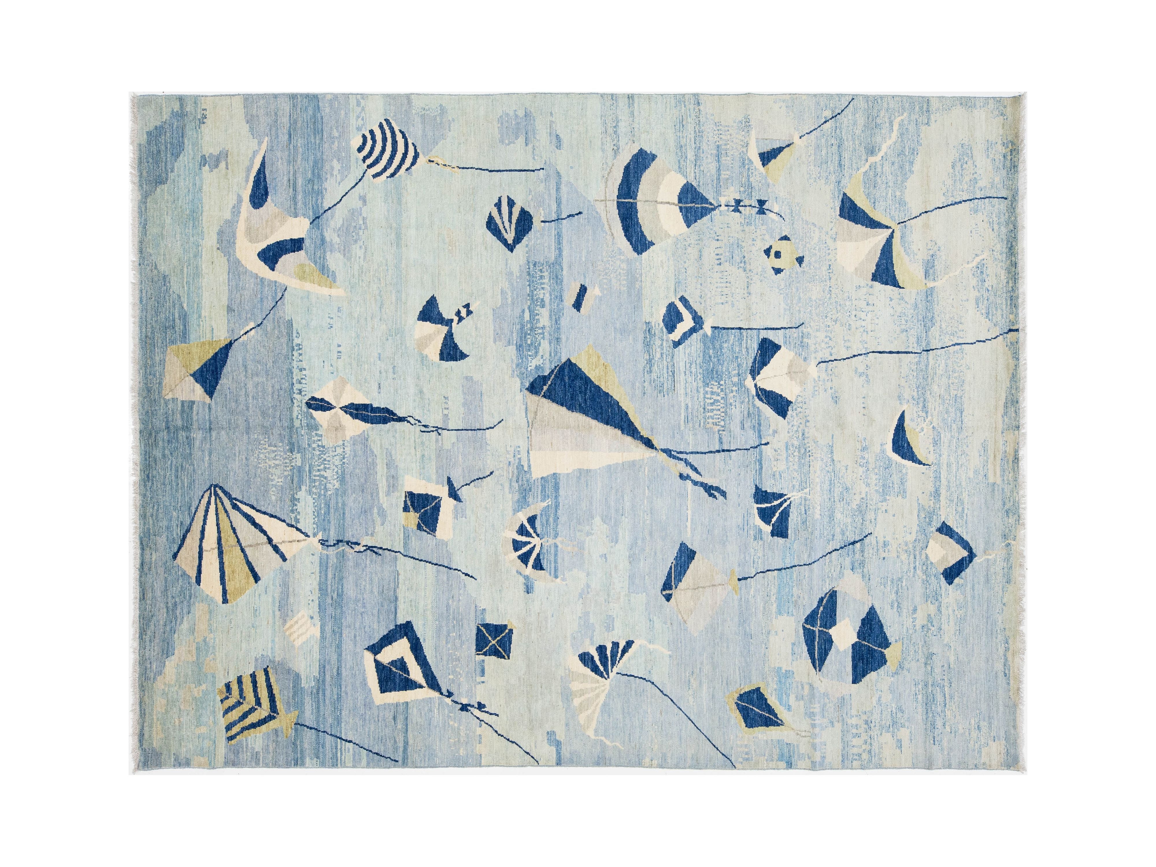 Modern Wool Rug 9 X 12