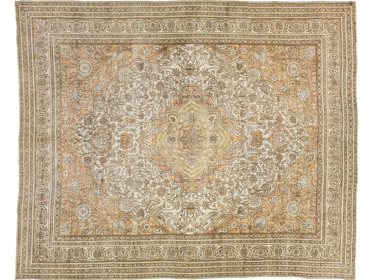 Antique Indian Agra Wool Rug 13 X 16