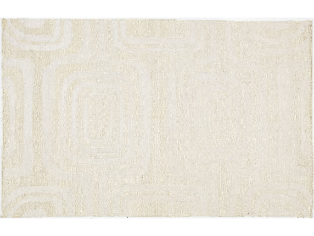 Modern Dhurrie Natural Jute Rug 5 X 8