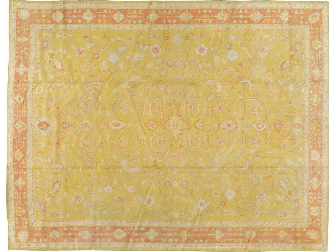 Antique Turkish Oushak Wool Rug 10 X 13